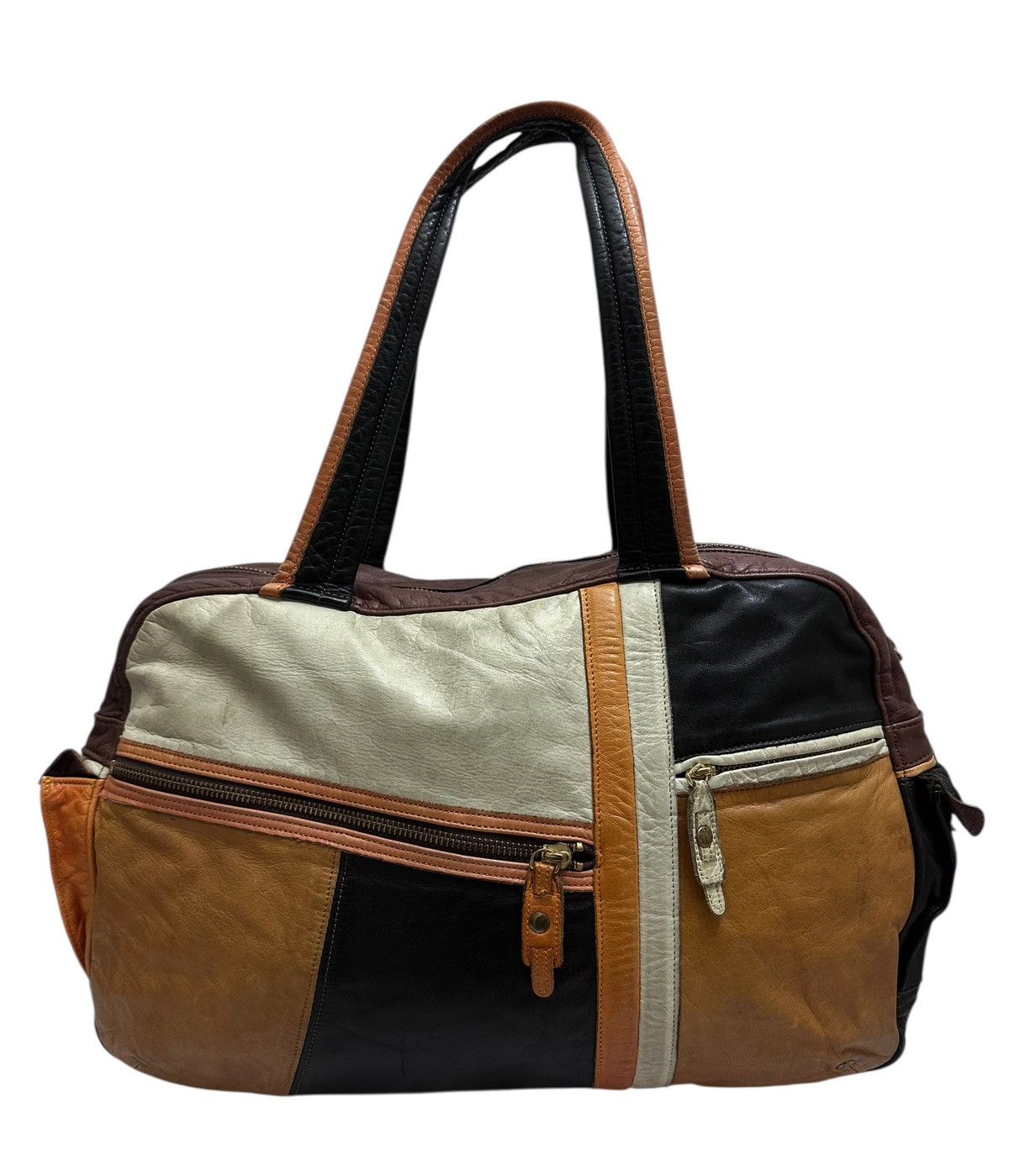 Genuine Leather RARE 🇯🇵 Masterpiece MSPC Multicolor Leather Boston Duffle Bag Size ONE SIZE - 2 Thumbnail