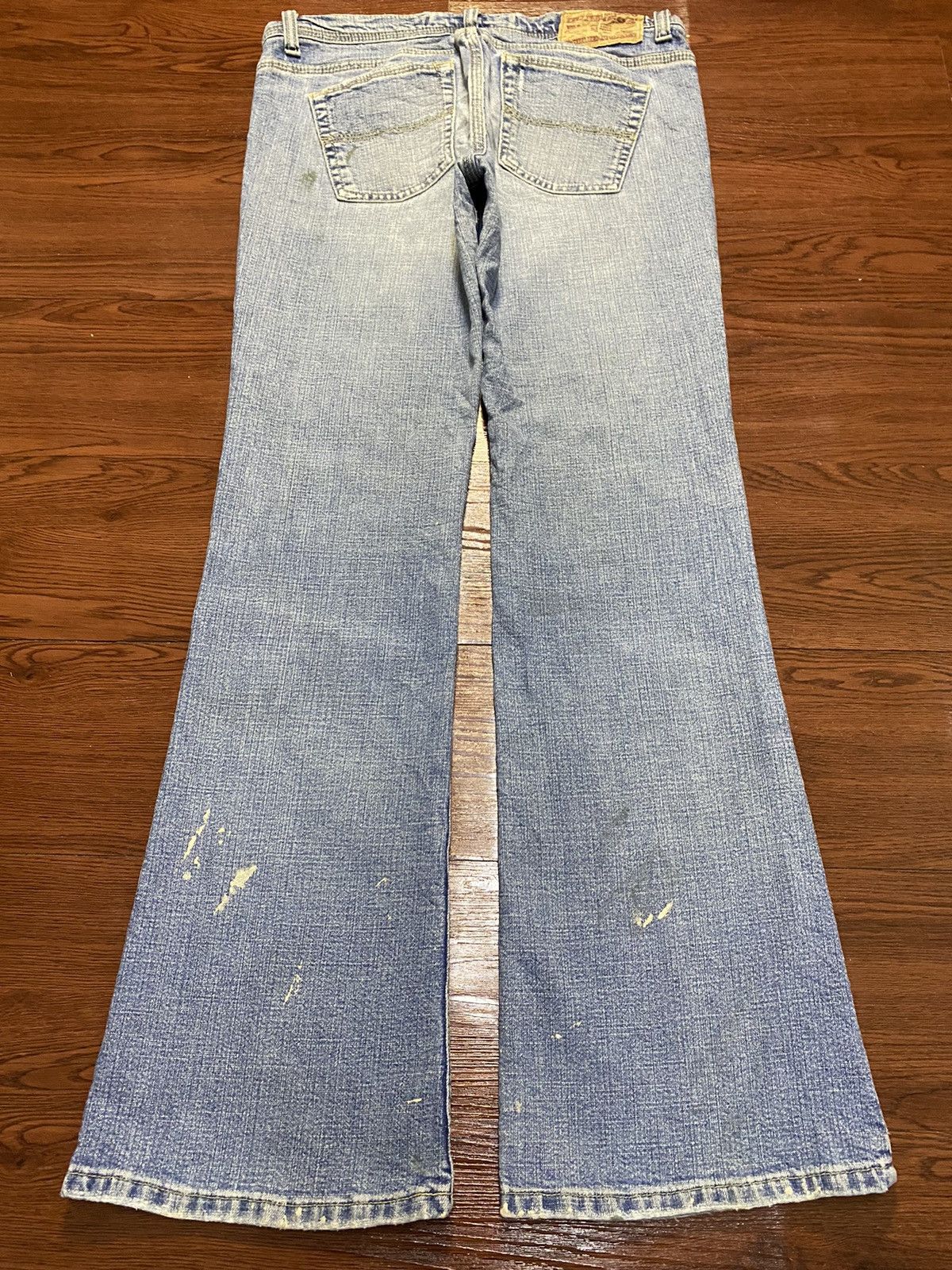 Express Vintage Japanese Brand Express Grunge Splatter Flare Jean. Size 31" - 2 Thumbnail