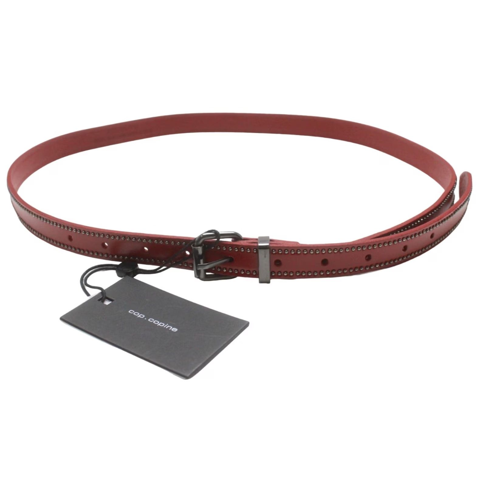 Cop Copine COP COPINE Kano Belt Women's LARGE Genuine Leather Burgundy Stud Detail Belt Size ONE SIZE - 5 Thumbnail