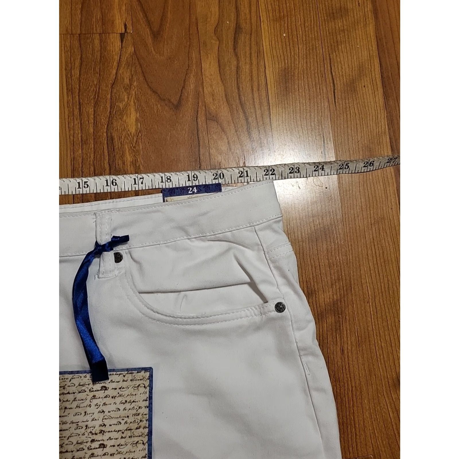 Denime Lexi Denim Skirt 24 Plus White Stretch NWT Cotton/ Poly/ Spandex Women Size 42" / US 20 - 3 Thumbnail