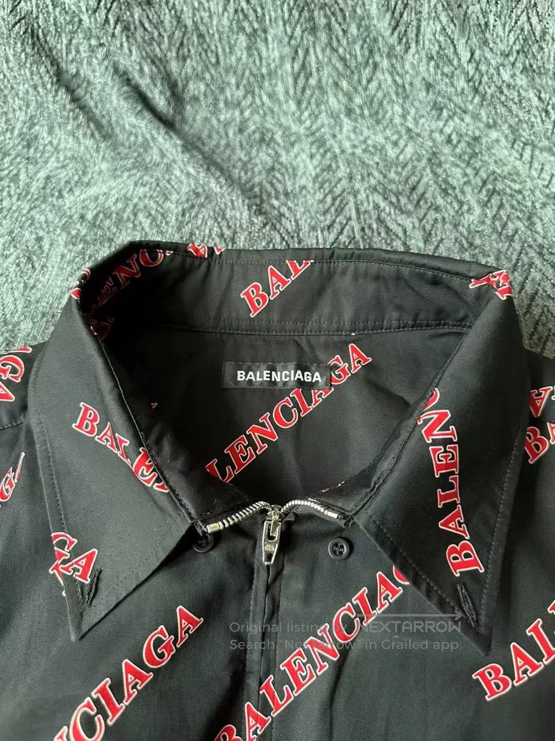 Balenciaga Balenciaga Logo Print Zip Short Shirt. Size US XXL / EU 58 / 5 - 3 Thumbnail