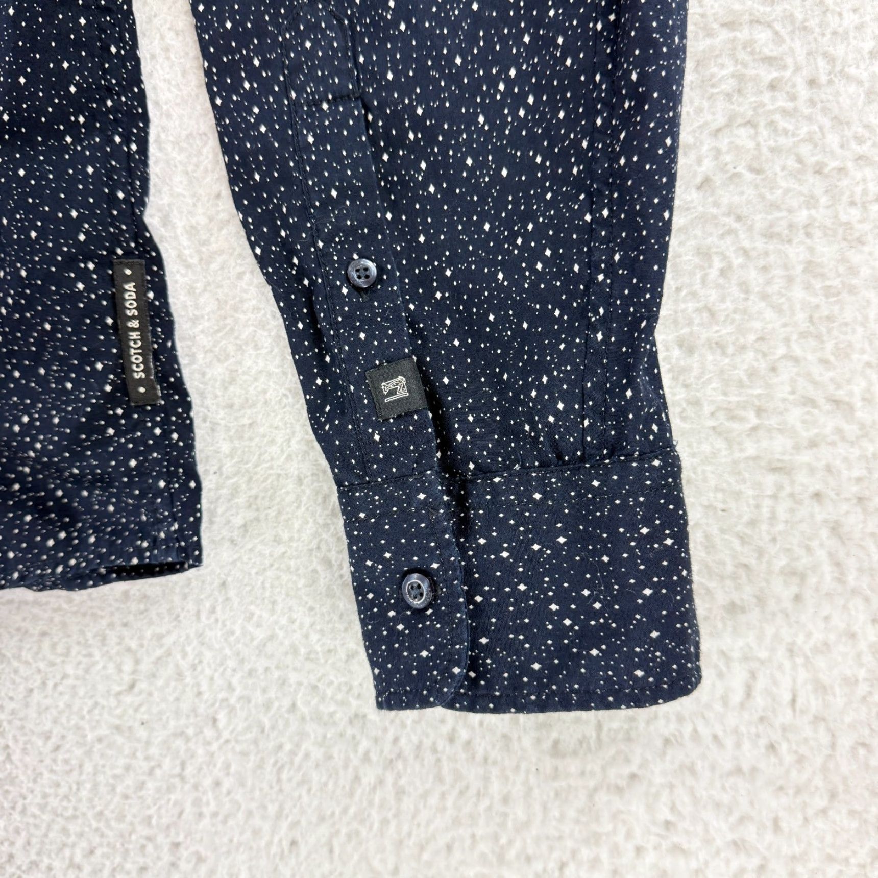 Scotch & Soda Scotch & Soda Button-Up Shirt Mens L Blue Stardust Long Sleeve 100% Cotton Size US L / EU 52-54 / 3 - 5 Thumbnail