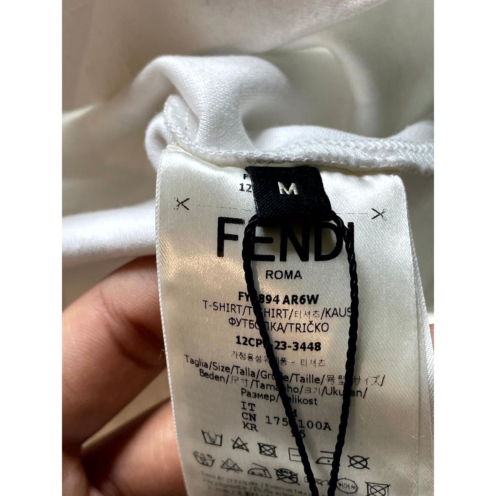 Fendi Fendi Made In White Tee Size US M / EU 48-50 / 2 - 4 Thumbnail