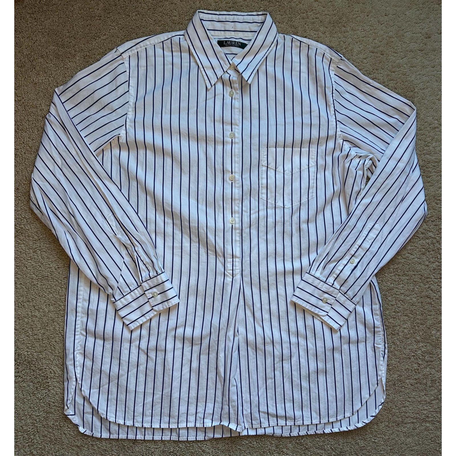 Lauren Ralph Lauren Lauren Ralph Lauren Long Sleeve Button-Up Shirt White L Size L / US 10 / IT 46 - 1 Thumbnail