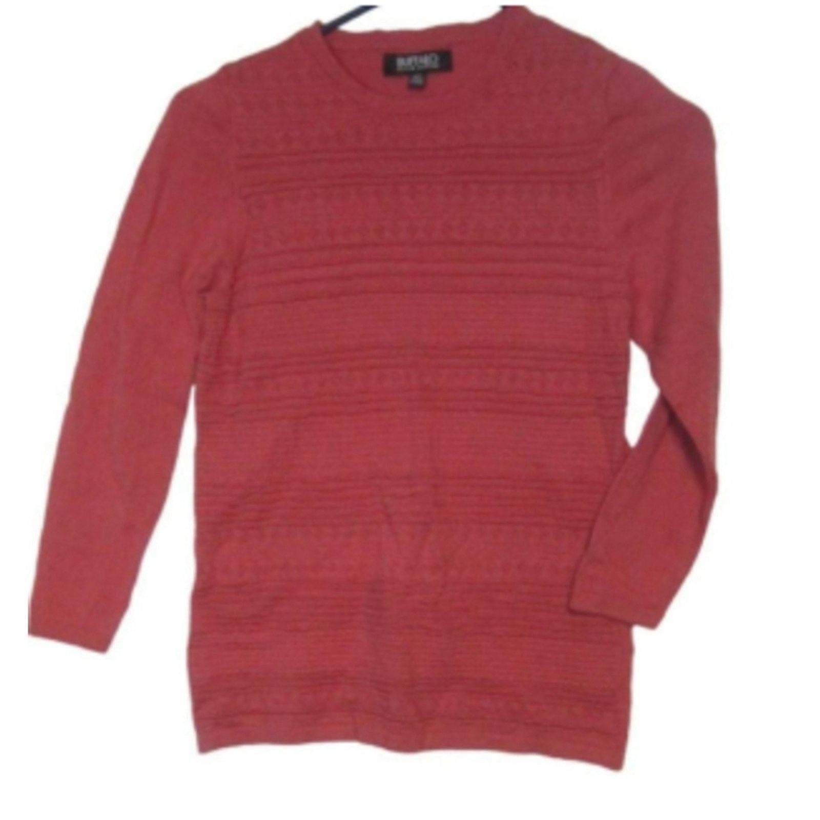 Buffalo David Bitton Minimalist Textured Knit Sweater Red Long Sleeve Buffalo S Size S / US 4 / IT 40 - 2 Thumbnail