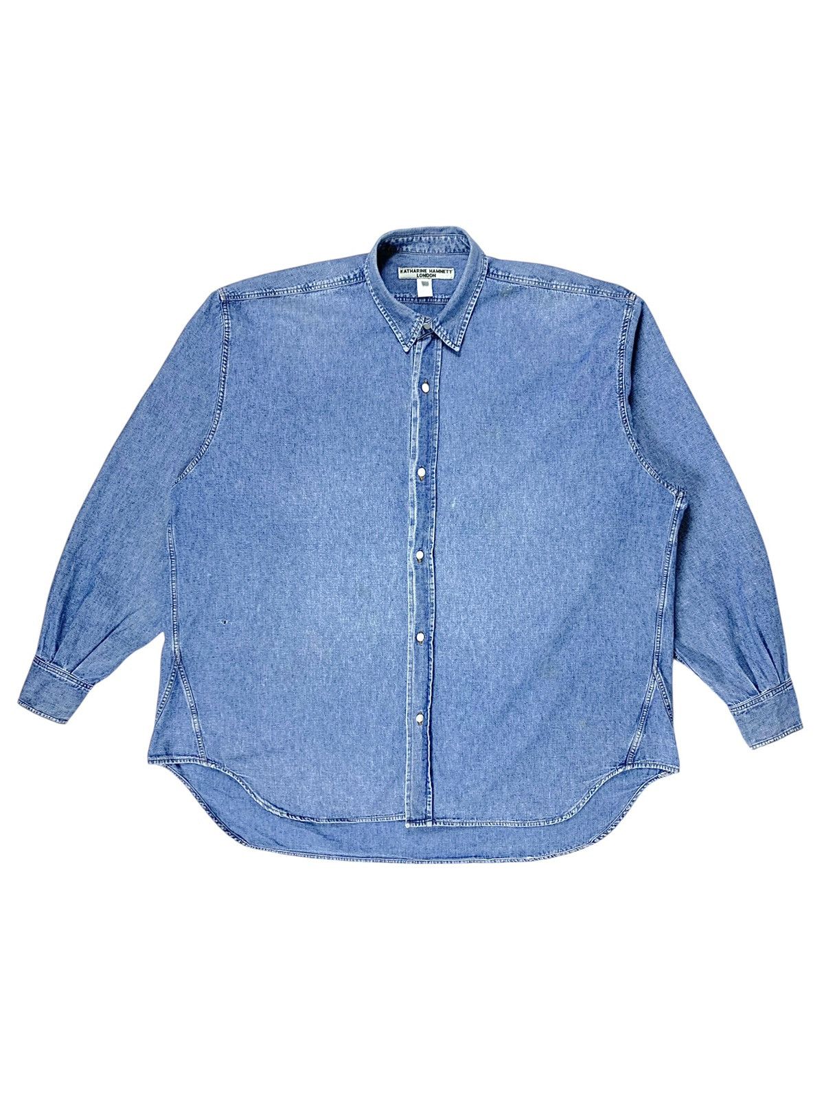 Katharine Hamnett London Vintage Katharine Hamnett Denim Oversized Washed Blue Shirt Size US L / EU 52-54 / 3 - 7 Thumbnail