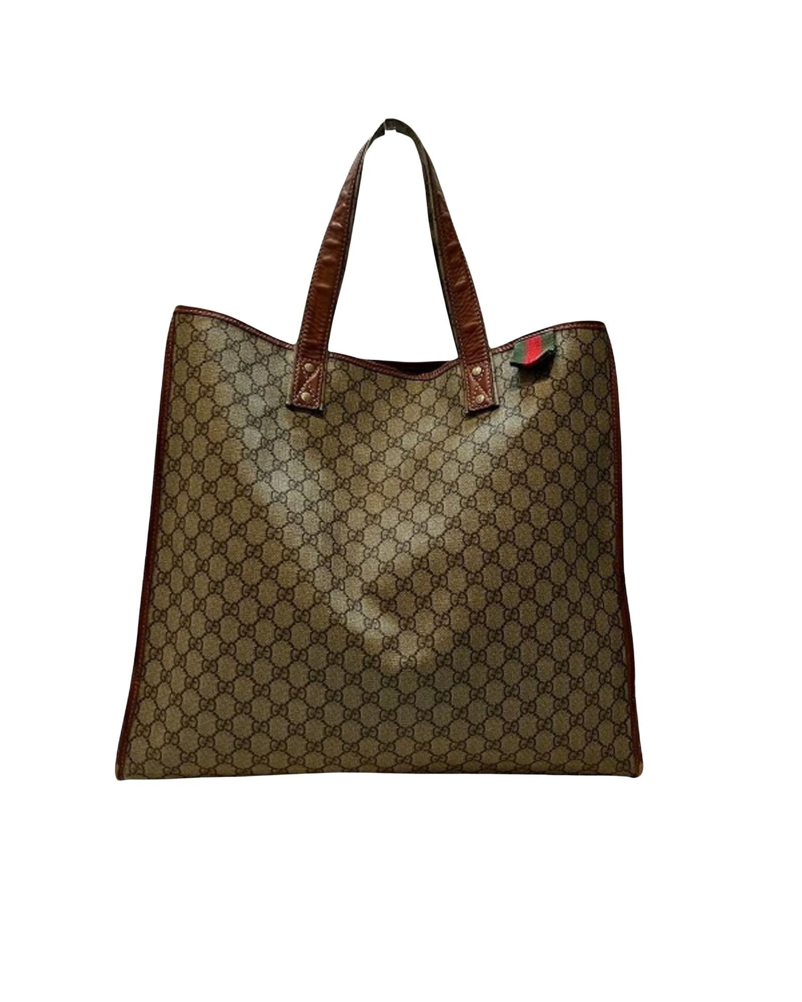 image of Gucci Beige Canvas Tote Bag With Spacious Interior And Practical Design, Women's