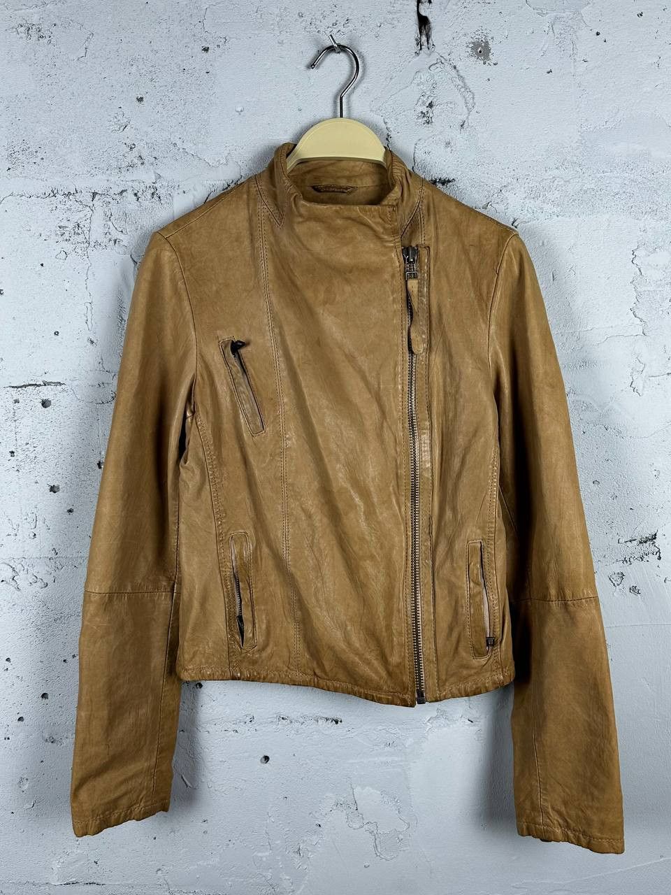 Allsaints Vintage Brown Allsaints Biker Leather Jacket Avant Garde Size M / US 6-8 / IT 42-44 - 2 Thumbnail