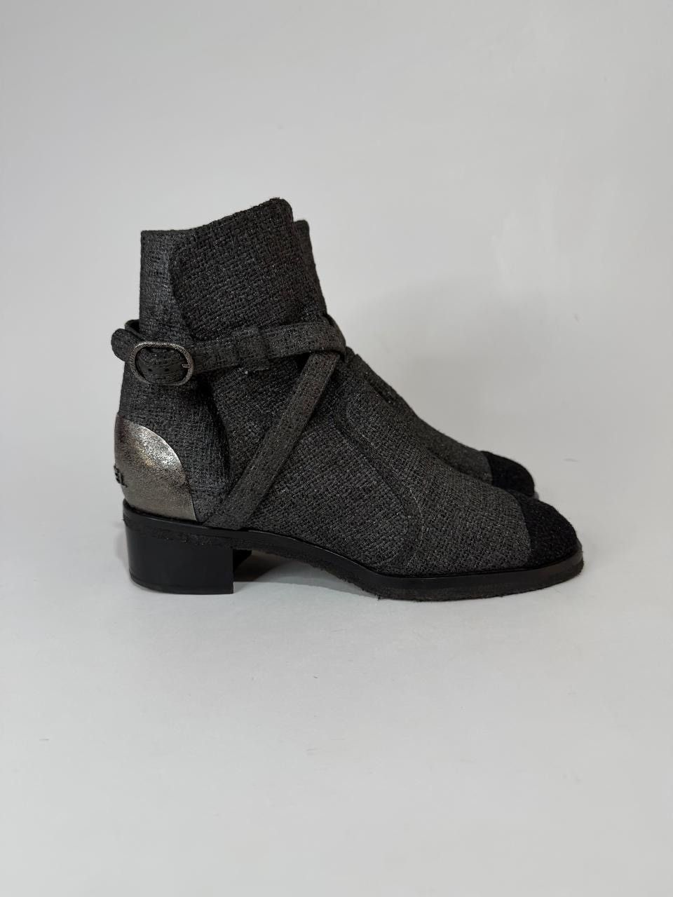 Chanel Chanel Tweed Pattern Combat Boots Women's Size: 8 | IT 38 Size US 8 / IT 38 - 1 Thumbnail