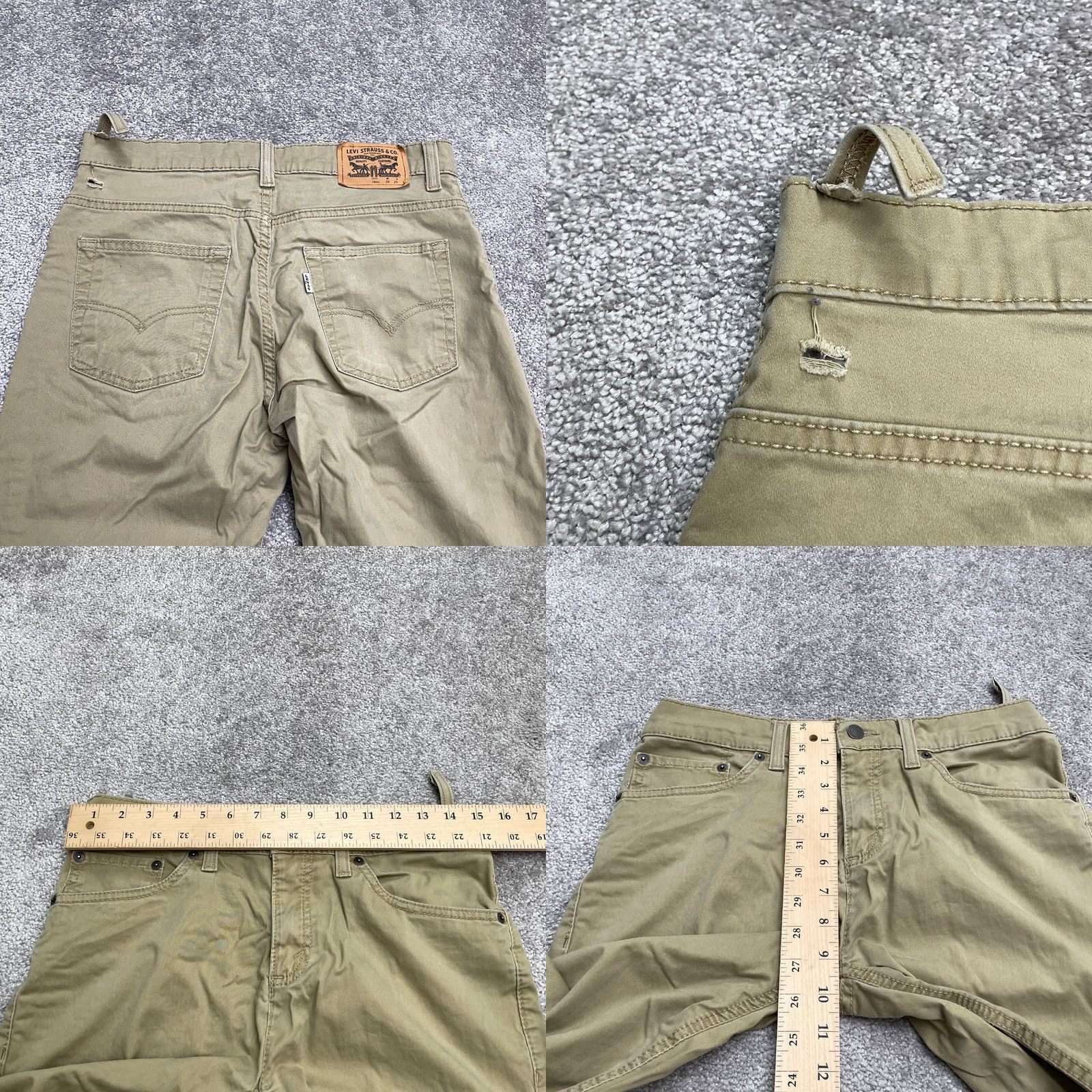 Levi's Levi's 511 Slim Fit Khaki Pants Mens 29x29 Brown Straight Leg Pockets Cotton Size US 29 - 8 Thumbnail