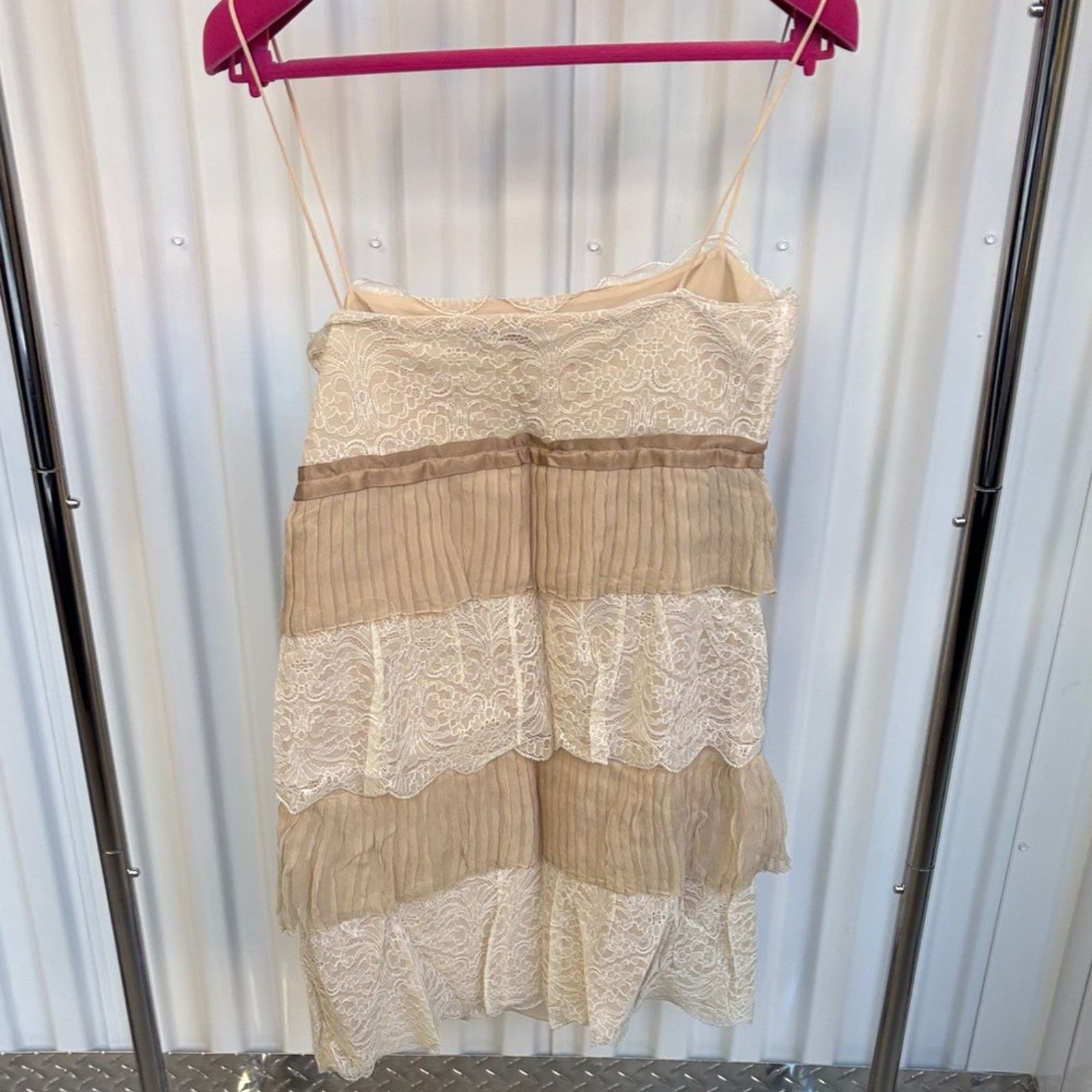 Blumarine NWT Blumarine Cream and Tan Lace Dress Women's Size 10 Size L / US 10 / IT 46 - 7 Thumbnail