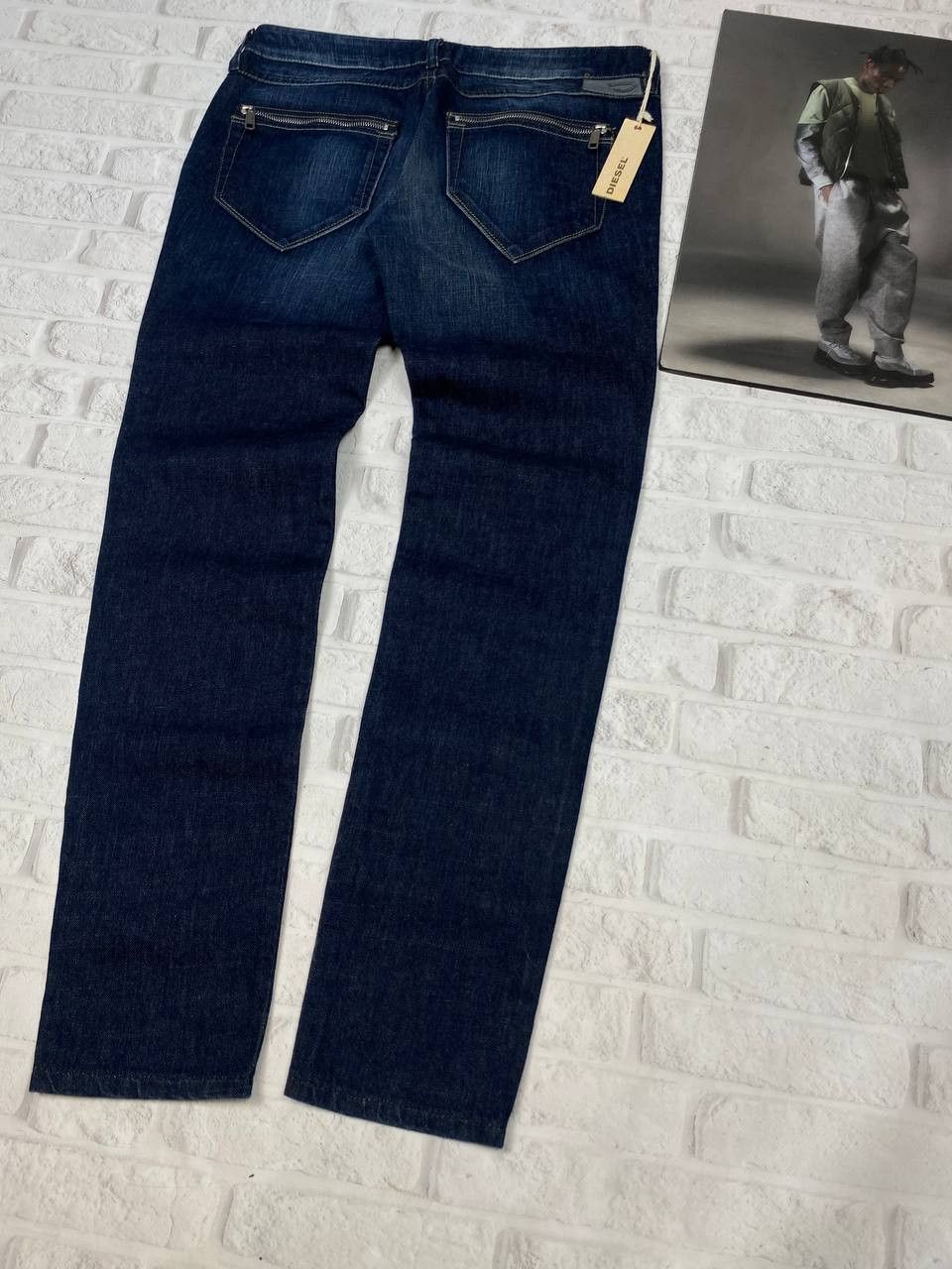 Diesel NEW Diesel Jeans Mens Washed Slim Tapered Zipper Pockets Y2K Size US 31 - 2 Thumbnail