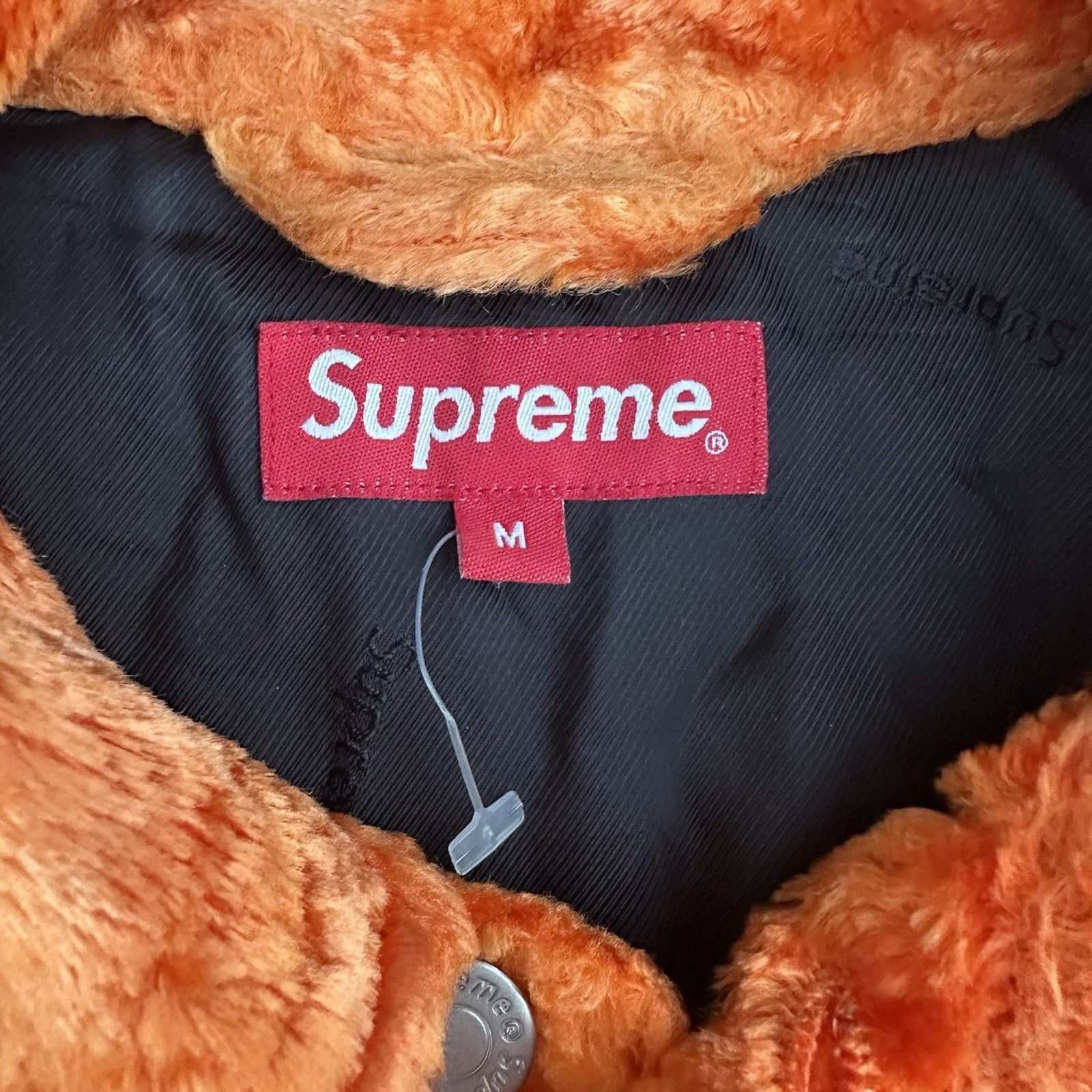 Hypebeast × Supreme Supreme NYC Fuzzy Pile Orange Trucker Jacket Sz M SS19 Size US M / EU 48-50 / 2 - 7 Thumbnail