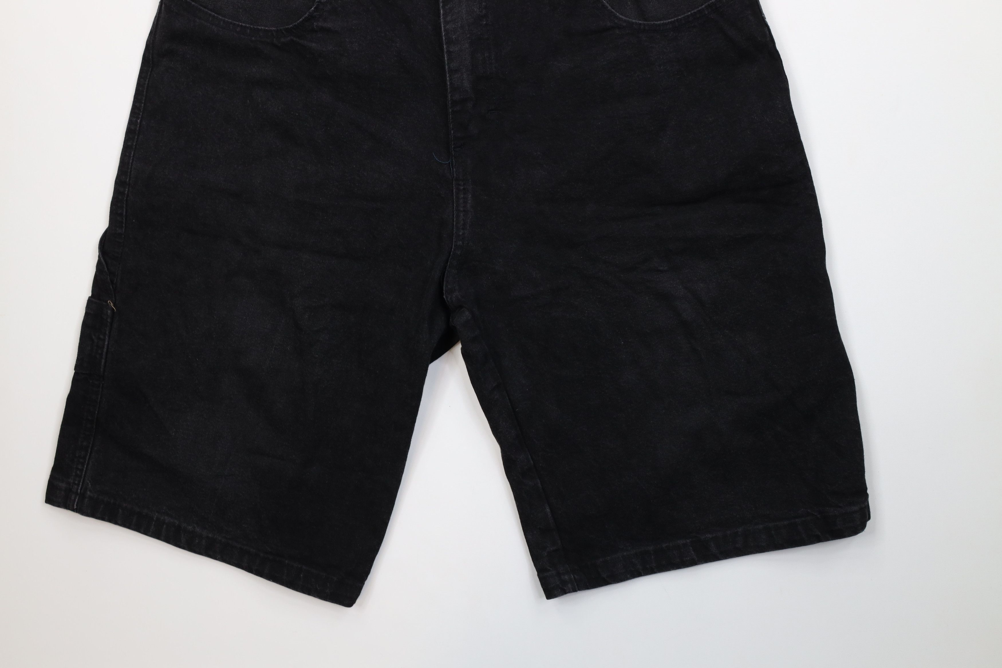 Vintage Vintage 90s Y2K Streetwear Dungaree Denim Shorts Black Size US 38 / EU 54 - 4 Thumbnail