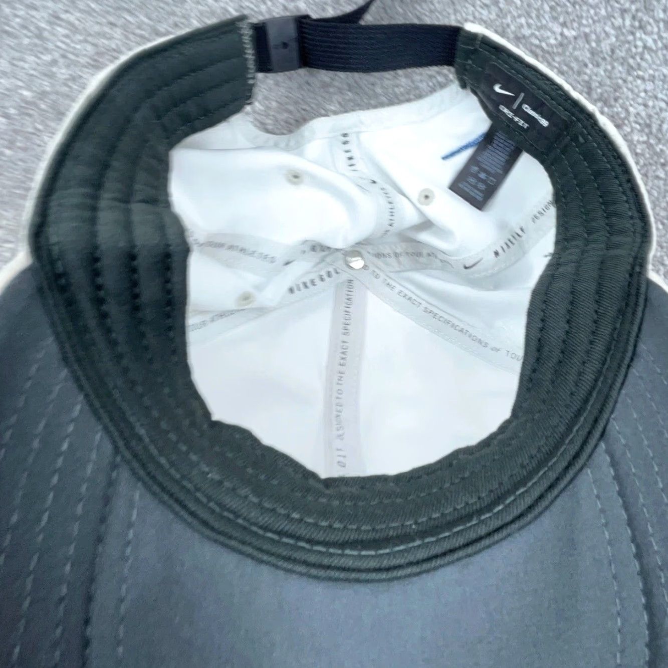 Nike Nike Hat Cap Gray Strap Back Center Swoosh Dri Fit Golf Featherlight Adjustable Mens Baseball Cap Size ONE SIZE - 7 Thumbnail