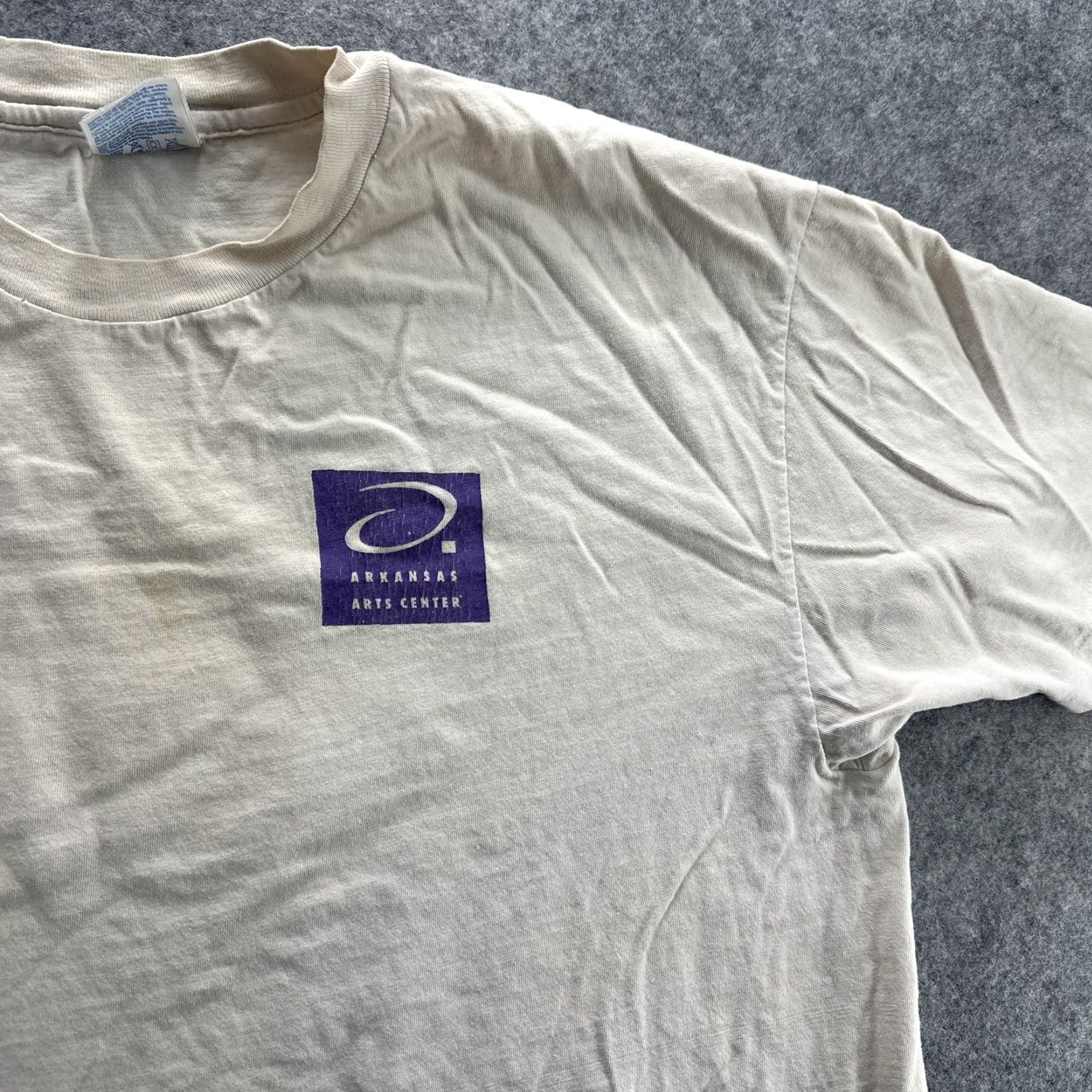 Hanes VINTAGE Arkansas Arts Center Shirt XL White Take Five Jazz Graphic 90s USA Mens Size US XL / EU 56 / 4 - 5 Thumbnail