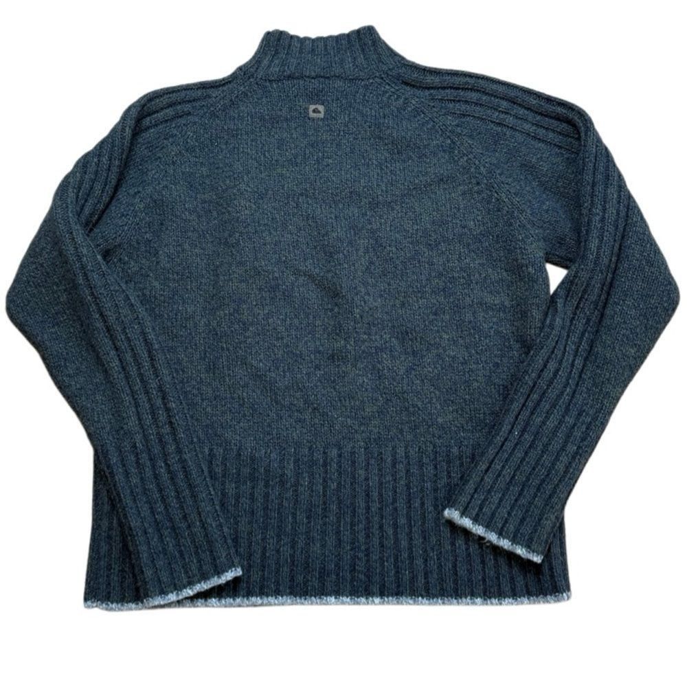 Quiksilver 90s Vintage Quicksilver Blue and Green Marled Chunky Knit Mo Size US XL / EU 56 / 4 - 4 Thumbnail