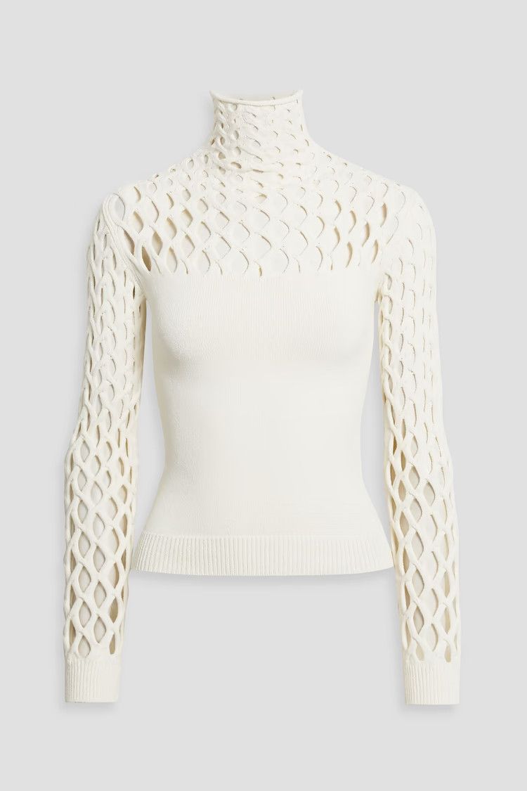 Valentino o1y0326 Turtleneck Sweater in Ivory Size M / US 6-8 / IT 42-44 - 1 Thumbnail