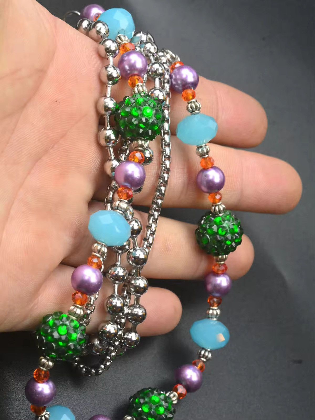 Jean 3 Layer Resin Beaded Wallet Pant Chain Size ONE SIZE - 2 Thumbnail