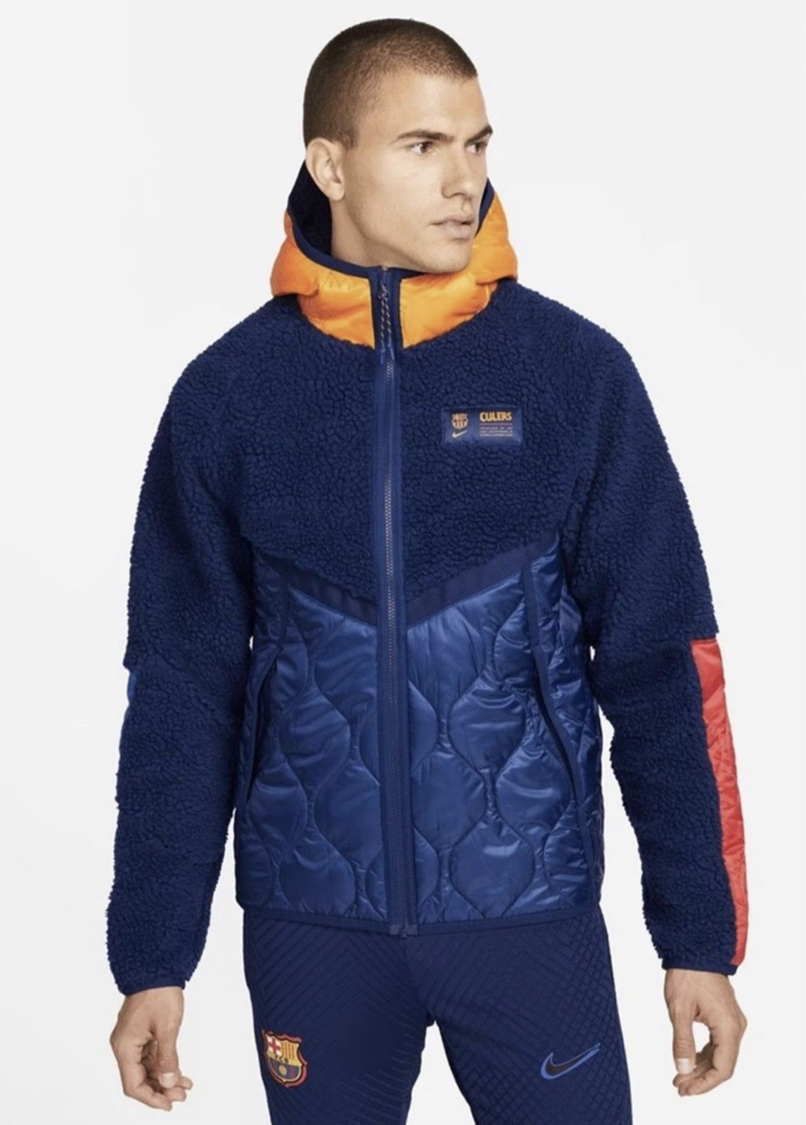 Nike Nike x Barcelona soccer fleece jacket Sherpa Teddy rare Size US M / EU 48-50 / 2 - 1 Thumbnail