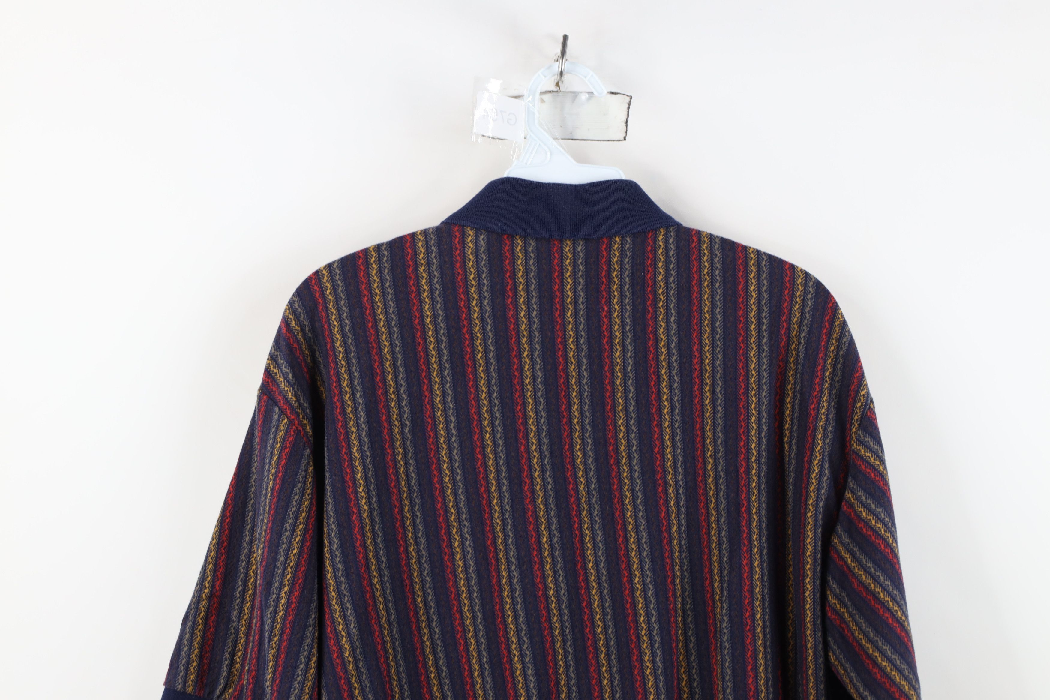 Vintage Vintage 90s Streetwear Striped Knit Pullover Polo Shirt Size US M / EU 48-50 / 2 - 12 Thumbnail
