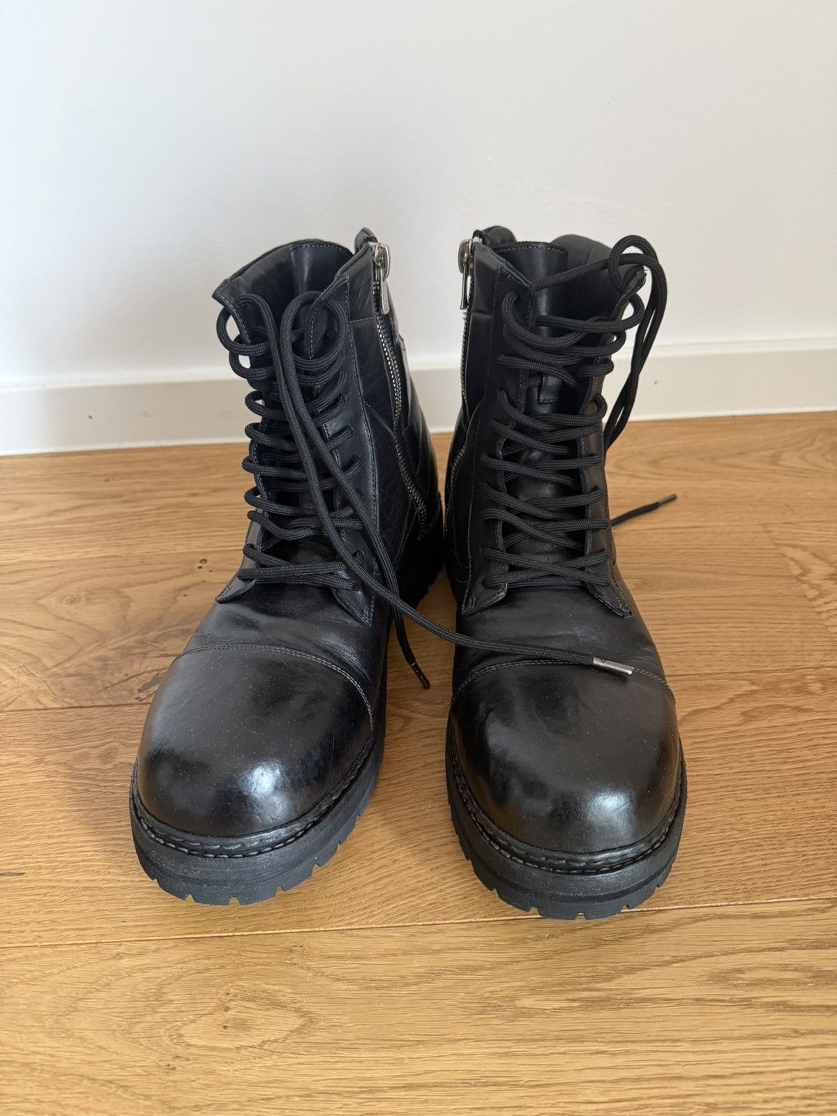 Nid De Guepes NID de GUEPES Combat / Biker Boots – Size 45 (fits 46) Size US 12 / EU 45 - 2 Thumbnail