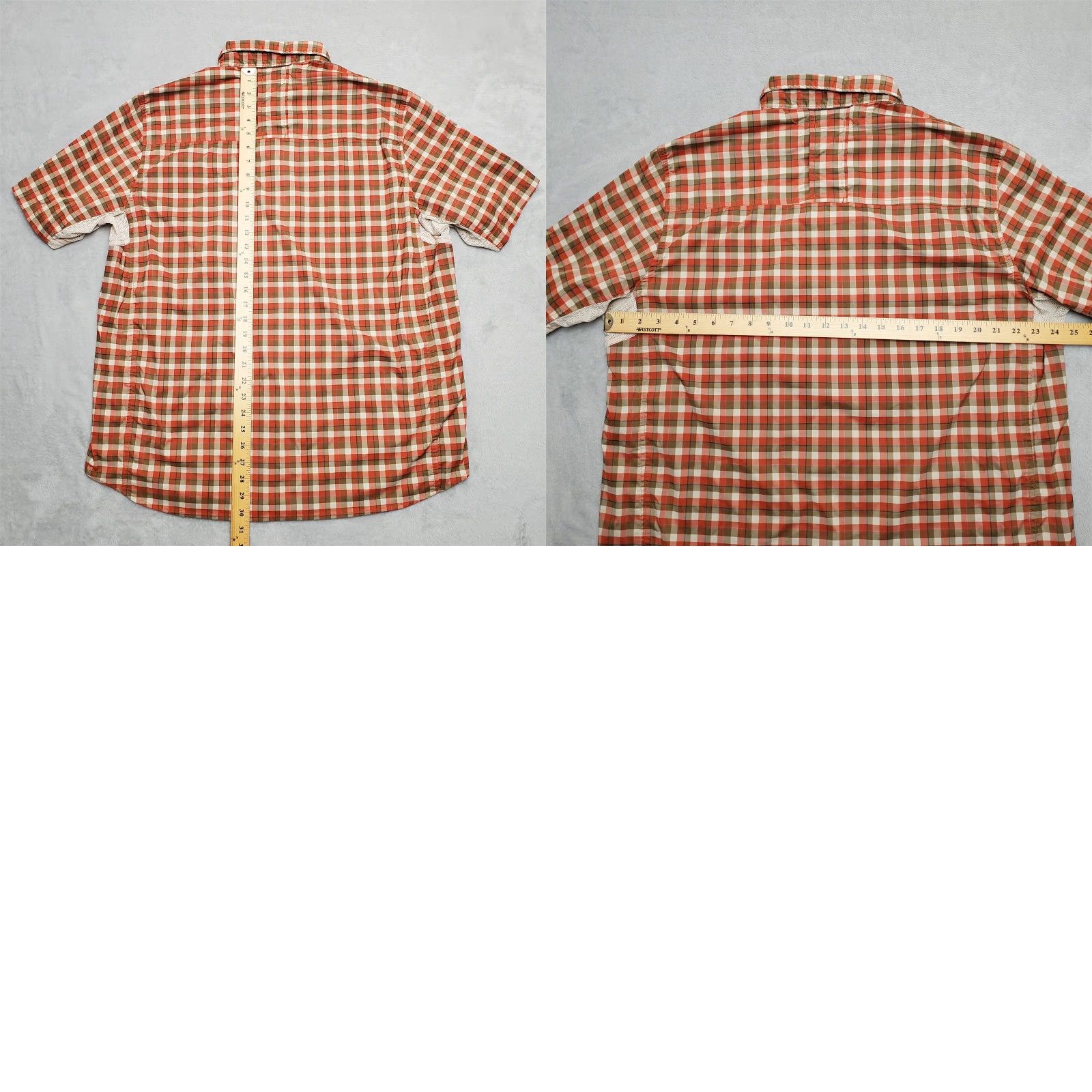 Vintage REI Shirt Men XL Rust Red Plaid Short Sleeve Polyester Performance Vented casual Size US XL / EU 56 / 4 - 8 Thumbnail