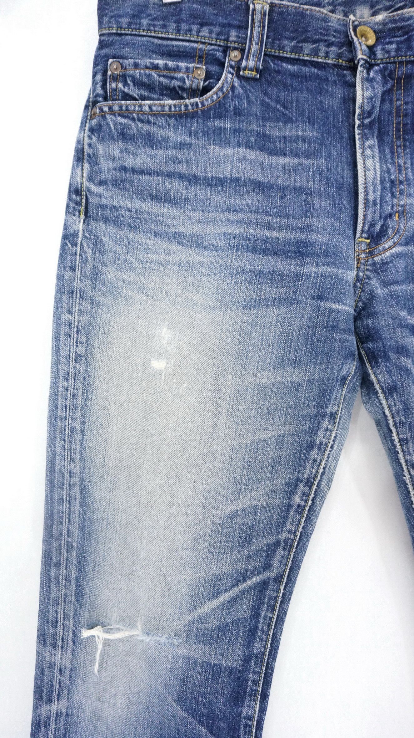 Japanese Brand Uniqlo Jeans UJ S002 Distressed Ripped Vintage Jeans W34 Size US 34 / EU 50 - 3 Thumbnail