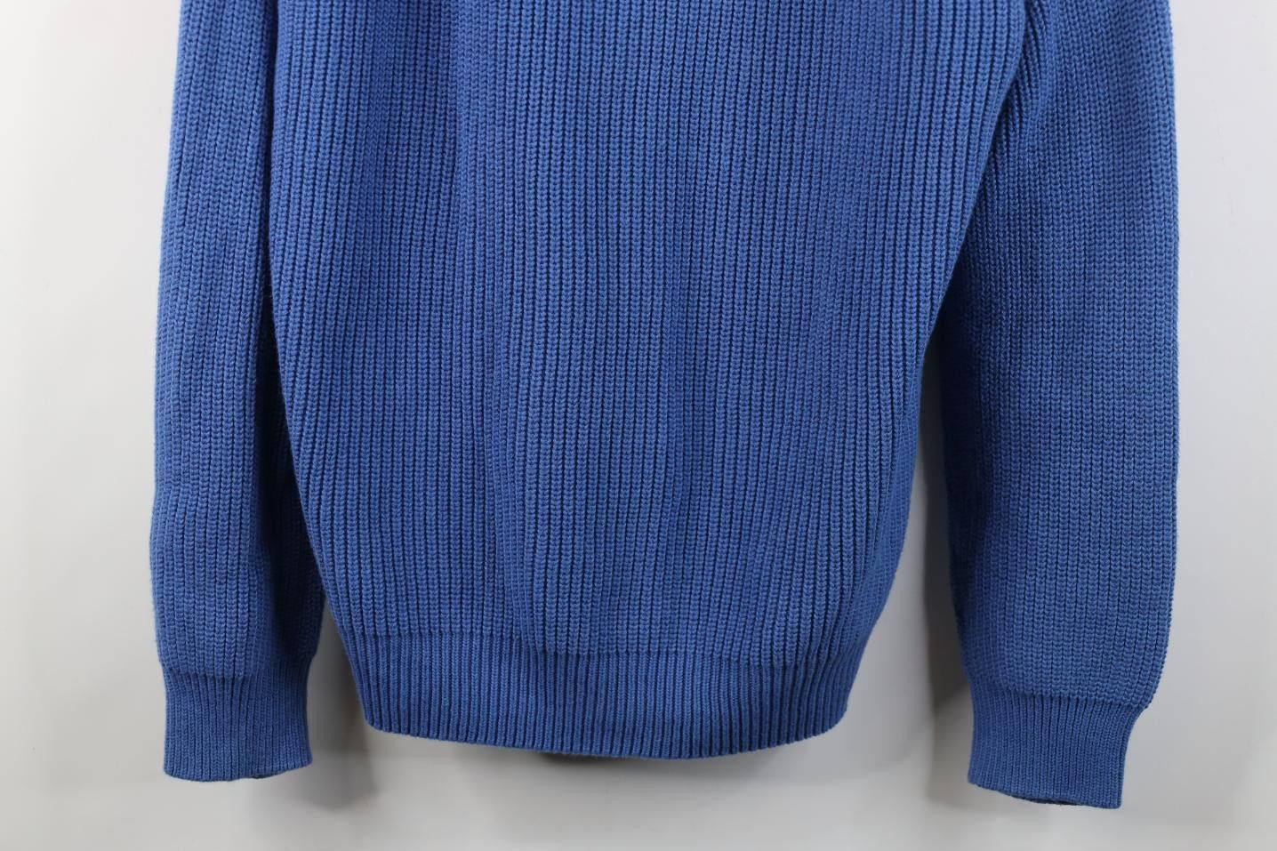 Lands' End Vintage 90s Lands End Ribbed Knit Crewneck Sweater Blue USA Size US L / EU 52-54 / 3 - 3 Thumbnail