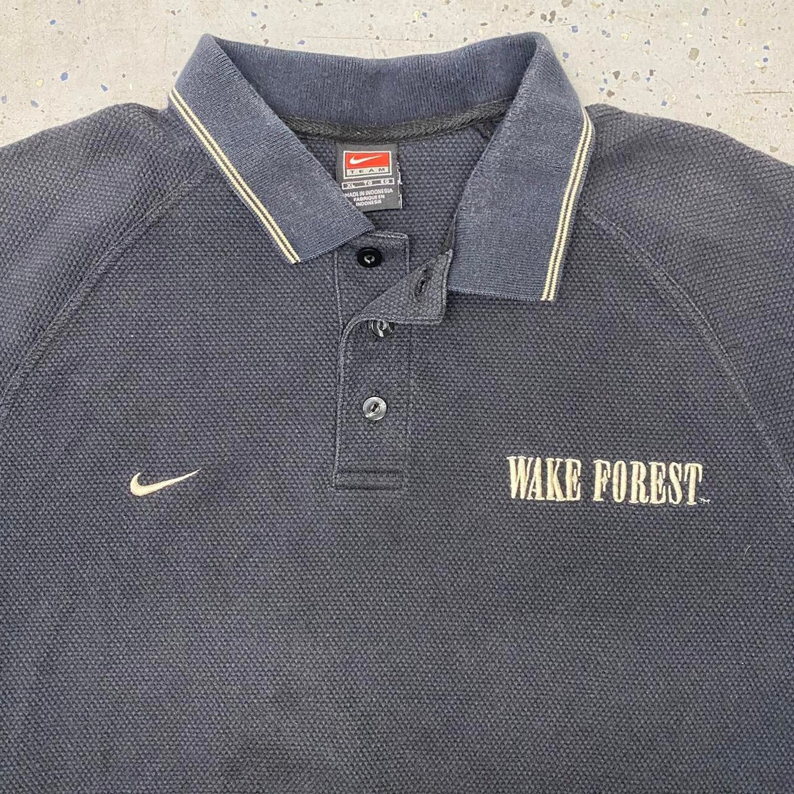 Nike Y2K/90s Nike Wake Forrest Polo Shirt Size US XL / EU 56 / 4 - 2 Thumbnail