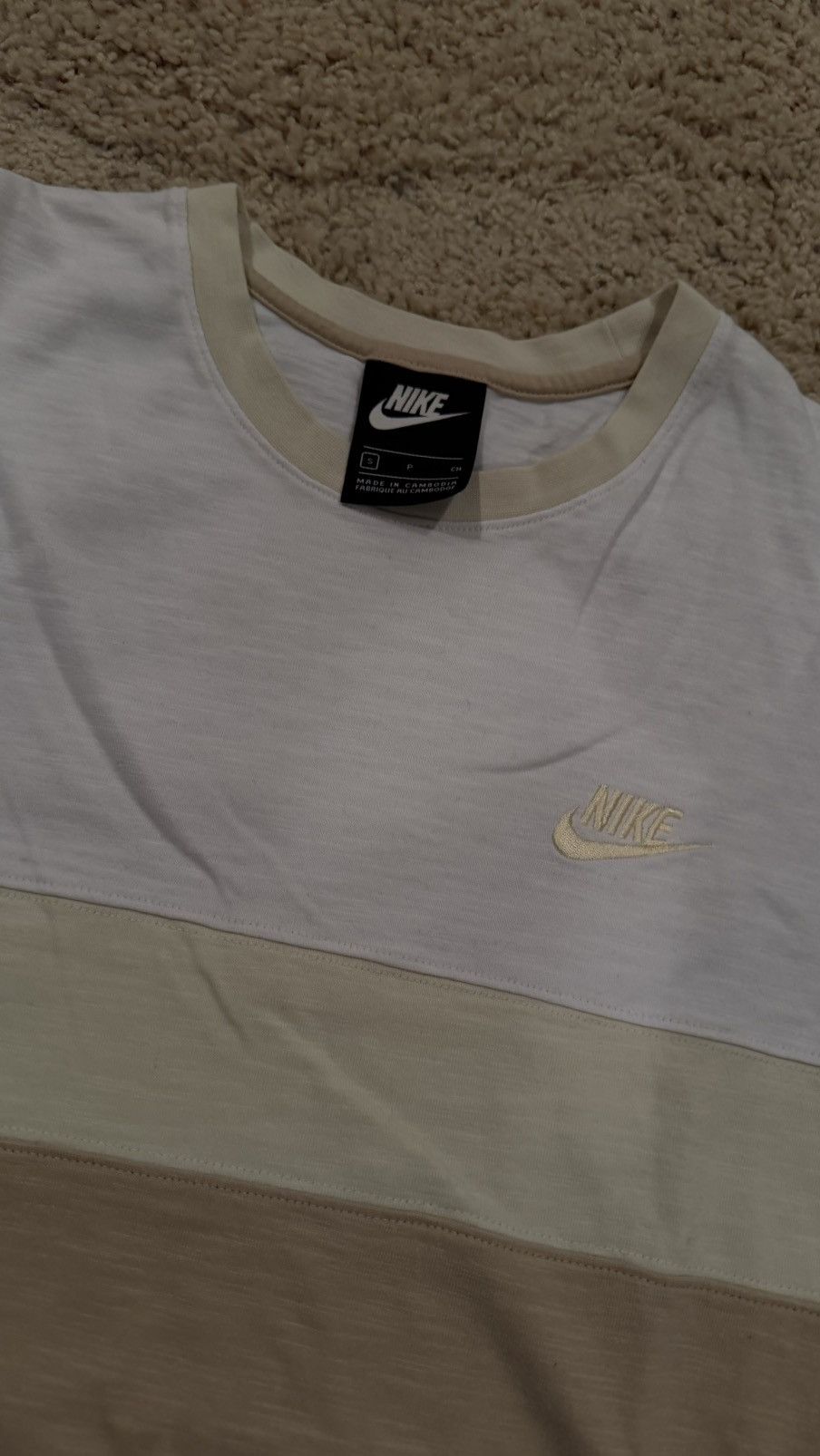 Nike Nike Beige White Yellow Golf Shirt Size US S / EU 44-46 / 1 - 2 Thumbnail