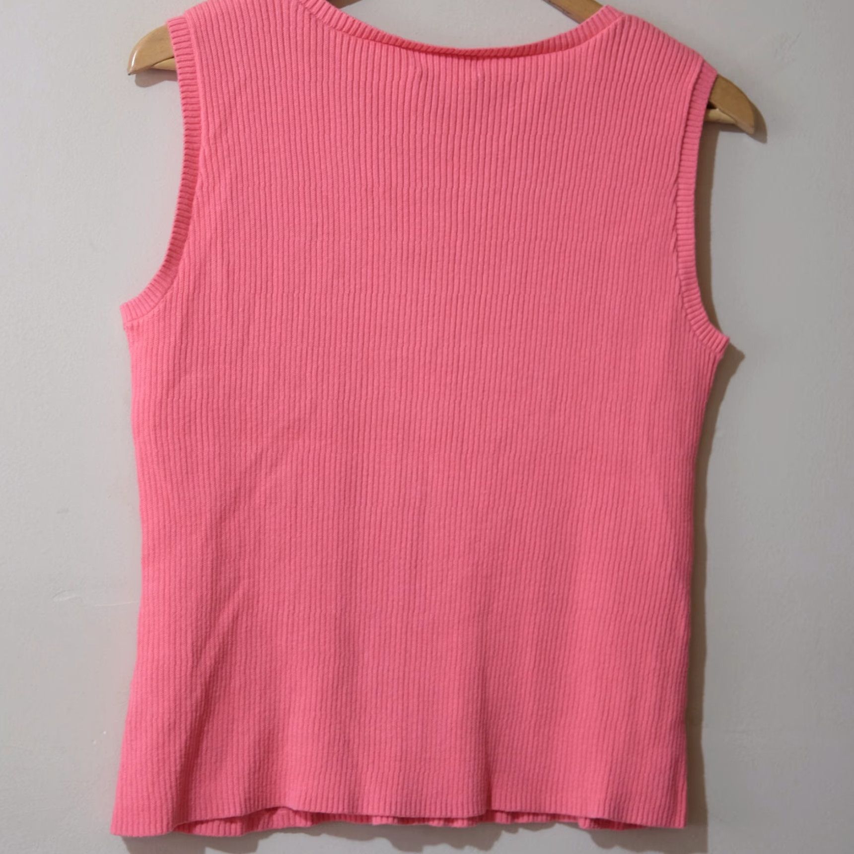 Vintage Christopher & Banks Sweater Sleeveless 100% Cotton Pink Women's L #H-10 Size L / US 10 / IT 46 - 4 Thumbnail