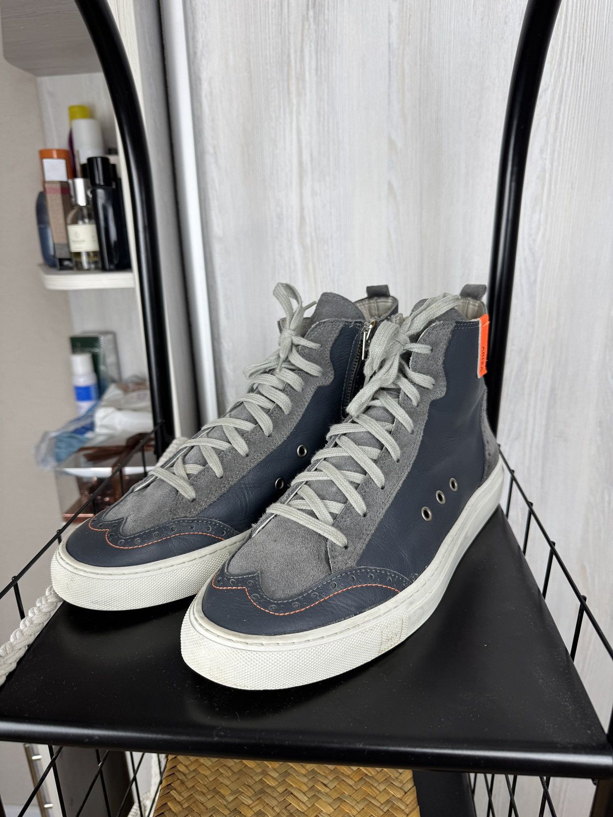 Other RUBIROSA Ariza Grey Hi-Top sneakers Trainers In Leather Size US 13 / EU 46 - 6 Thumbnail