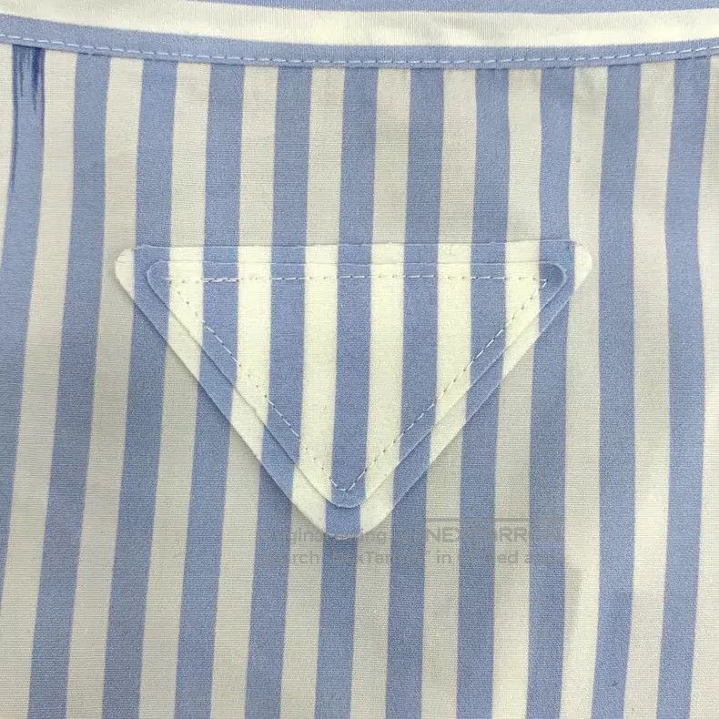 Prada Prada Blue vertical striped floral print cotton lapel sing Size S / US 4 / IT 40 - 5 Thumbnail