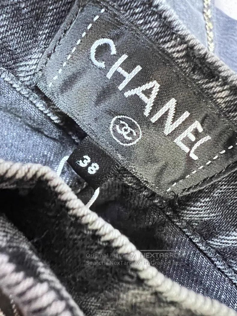 Chanel Chanel Smoke gray leather chain logo jeans Size 25" / US 0 / IT 36 - 5 Thumbnail