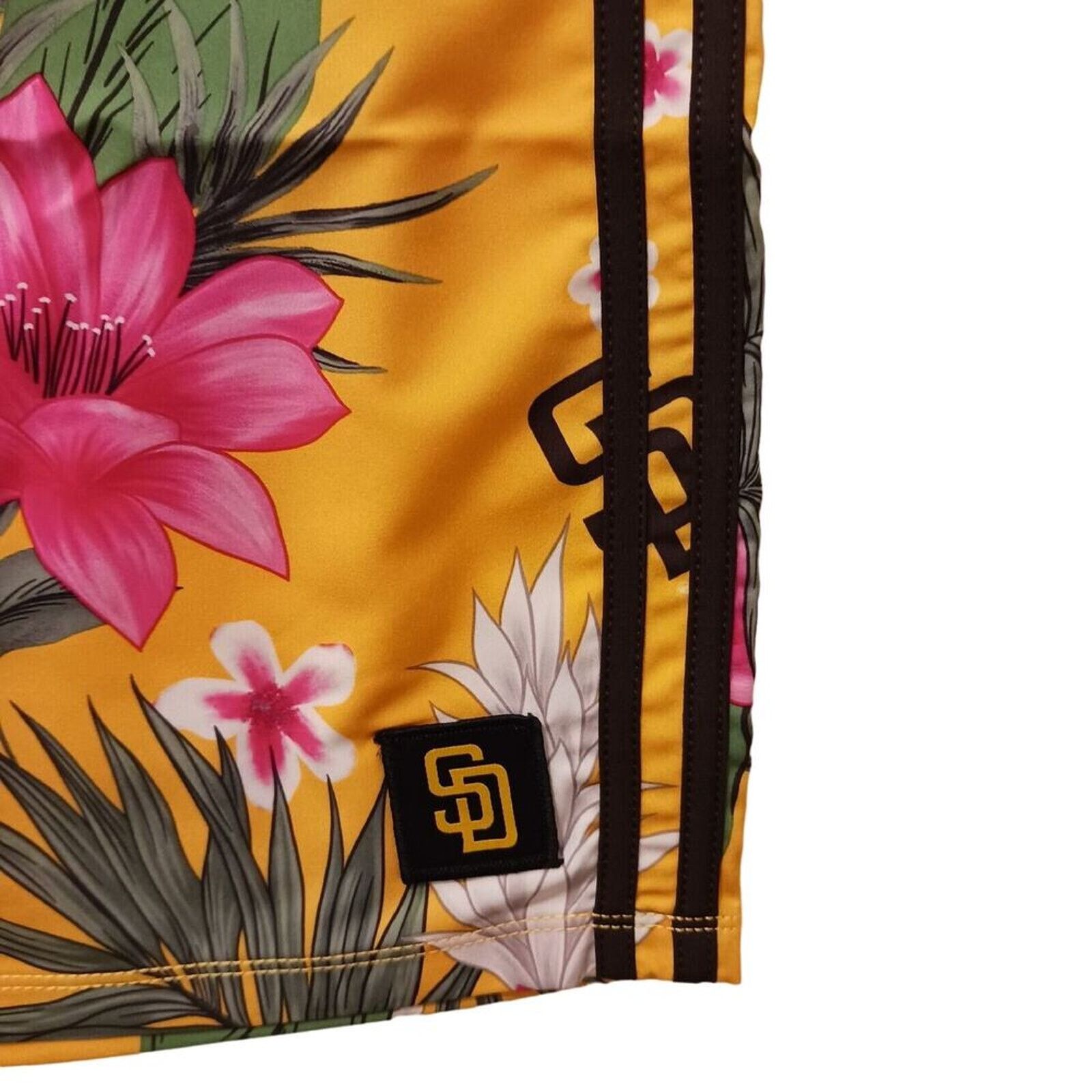 Hurley Hurley MLB Swim Trunks PADRES Mens 36 Yellow Tropical Floral Size US 36 / EU 52 - 5 Thumbnail