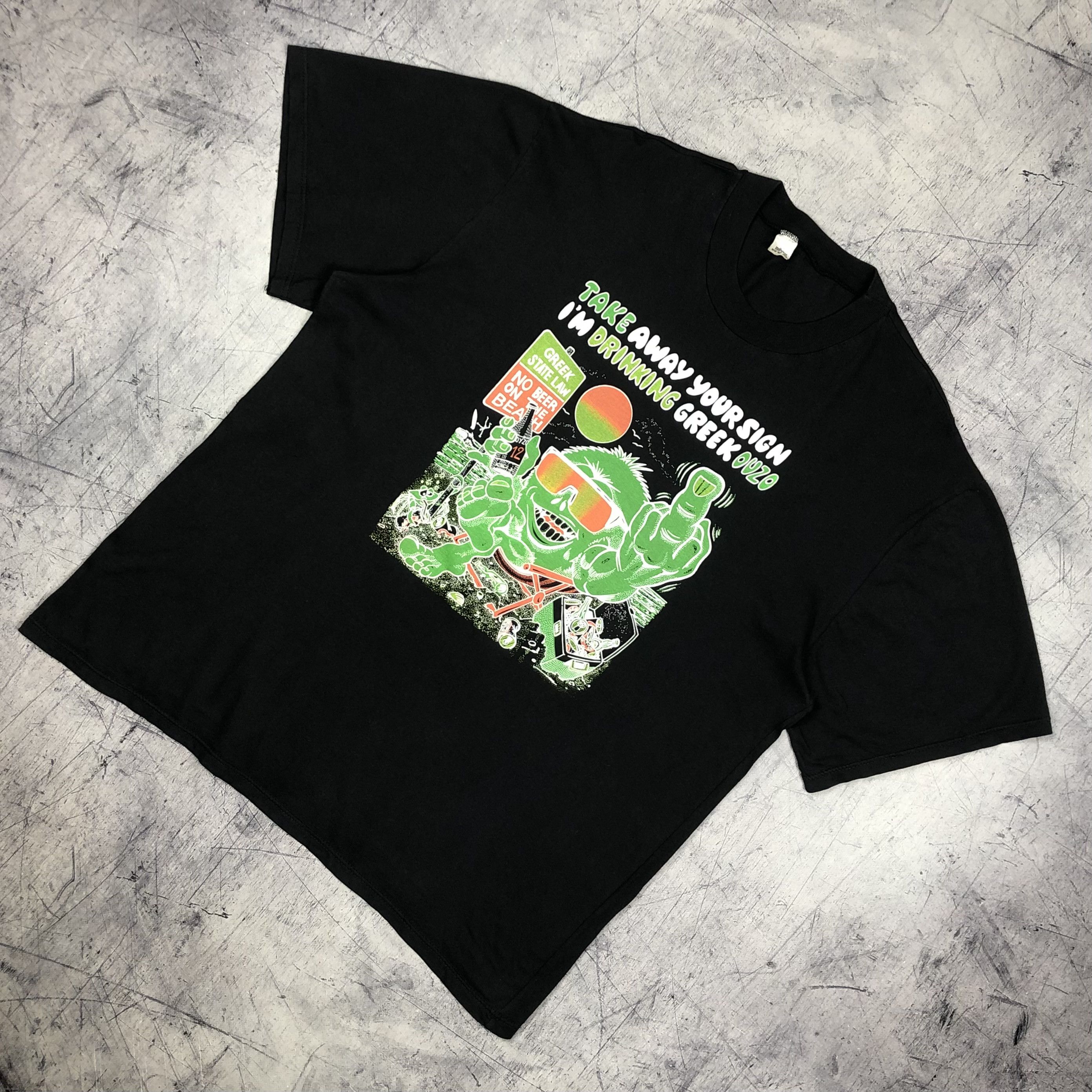 Vintage Vintage Drinking Greek Ouzo Adult Joke Tee Size US L / EU 52-54 / 3 - 4 Thumbnail