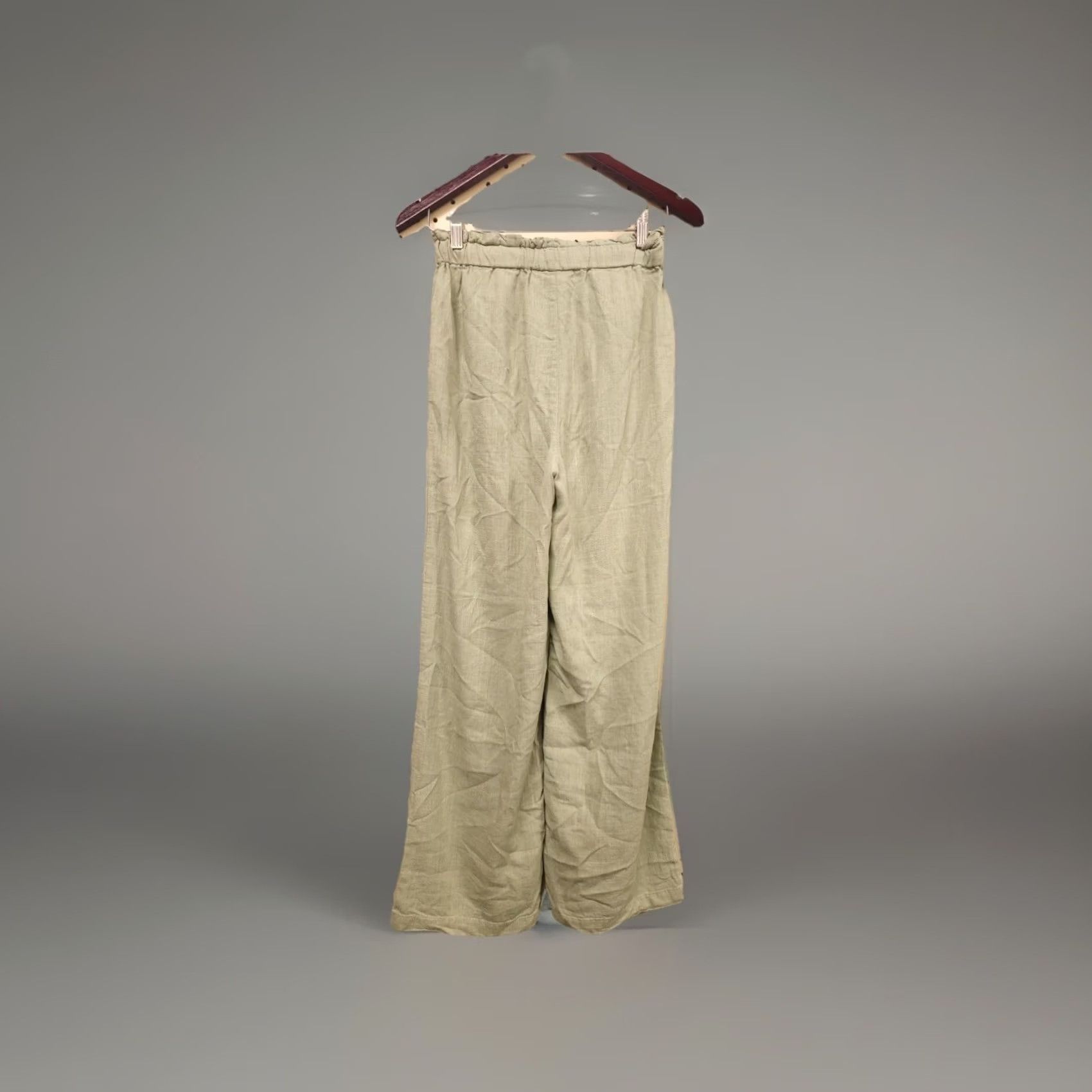 Olive Thread & Supply Pants Wide Leg Linen Rayon Olive Green Small Belted Tie Belt Casual Womens S Size 28" / US 6 / IT 42 - 8 Thumbnail