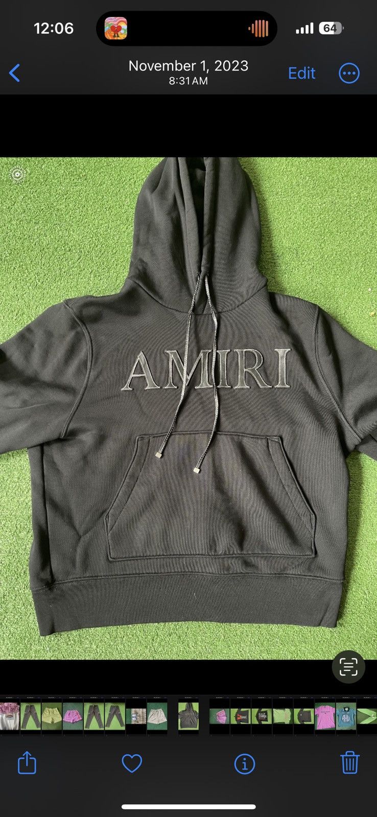 image of Amiri Logo Hoodie in Black, Men's (Size Small)