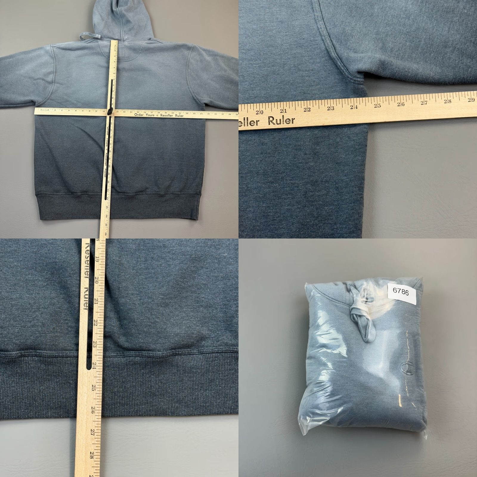 Champion VINTAGE Champion Hoodie Mens Large Ombre Dipped Fleece Powerblend Pullover Size US L / EU 52-54 / 3 - 8 Thumbnail