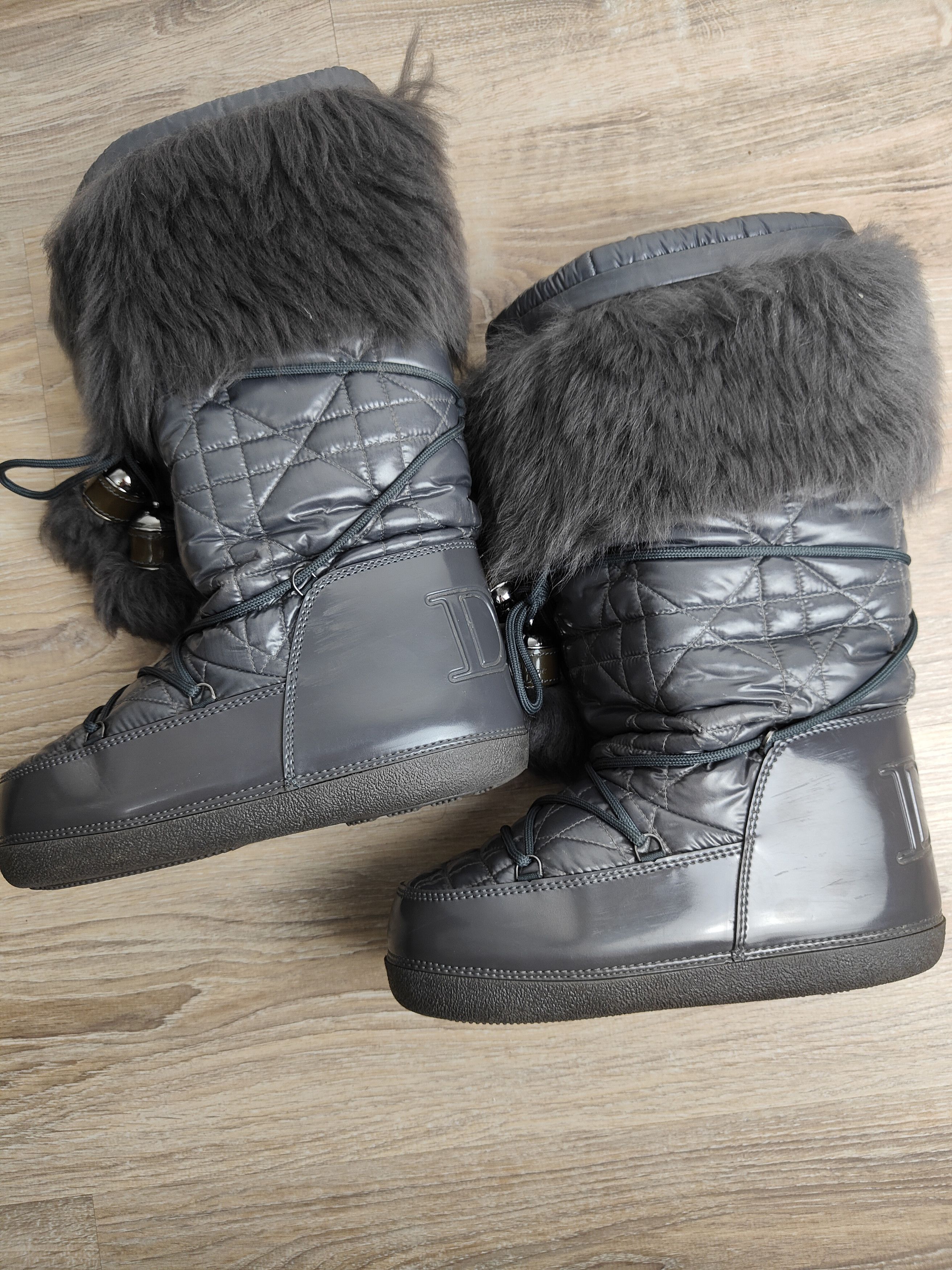 Dior Y2K Dior by John Galliano Fur Quilted Snow Boots Size US 9 / IT 39 - 10 Thumbnail