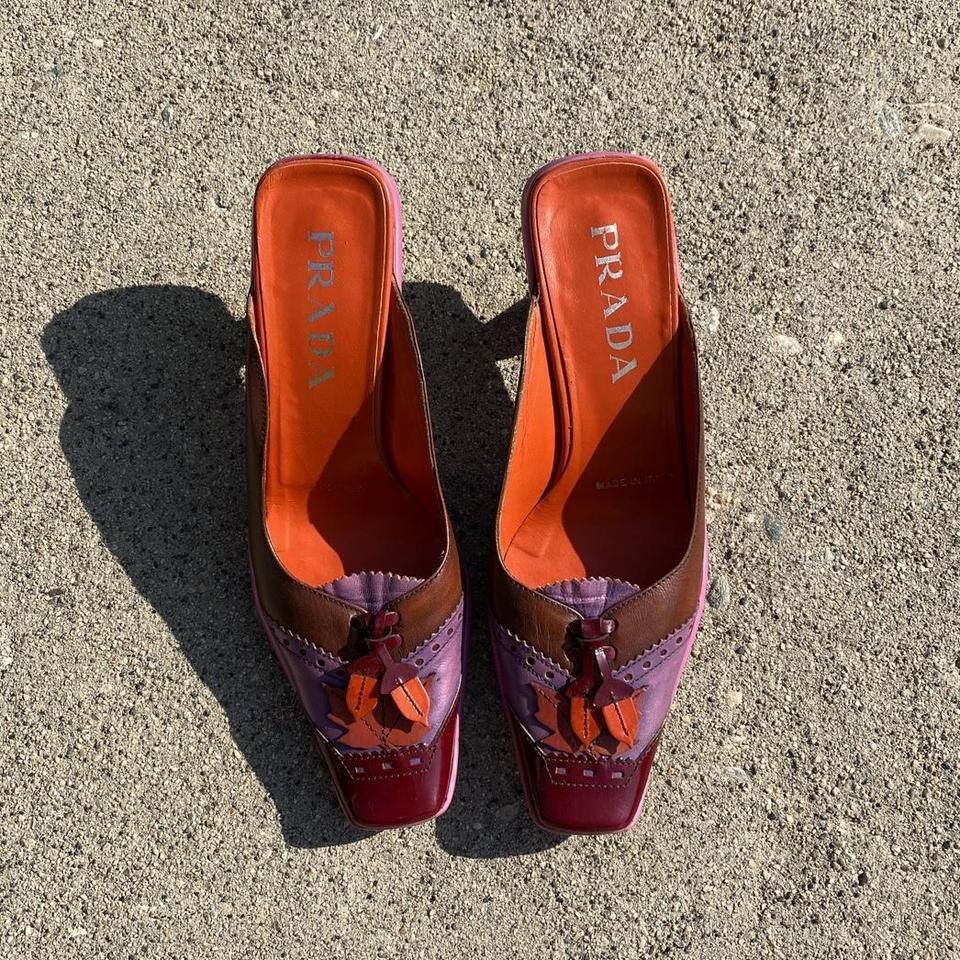 靴 99AW PRADA square toe leather mules red 靴 99AW PRADA square toe leather mules red 99AW PRADA square toe