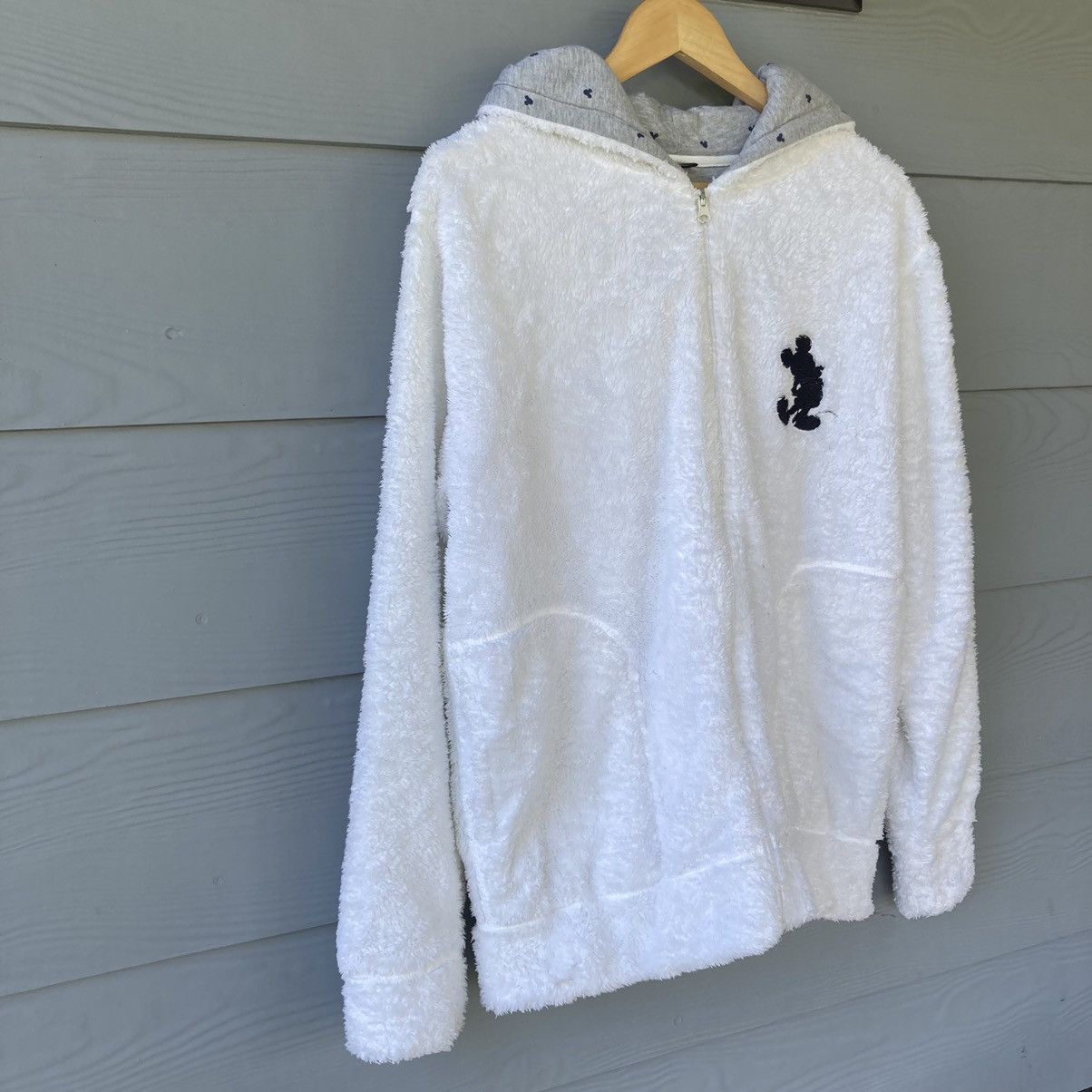 Disney Vintage Mickey Mouse White Full Zip Fleece Size L / US 10 / IT 46 - 2 Thumbnail