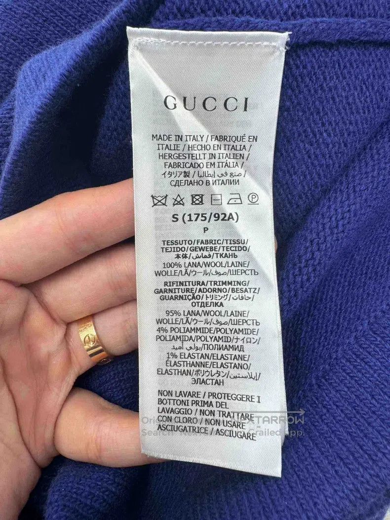 Gucci Gucci Blue animal letter embroidery logo knitted cardigan Size US S / EU 44-46 / 1 - 6 Thumbnail