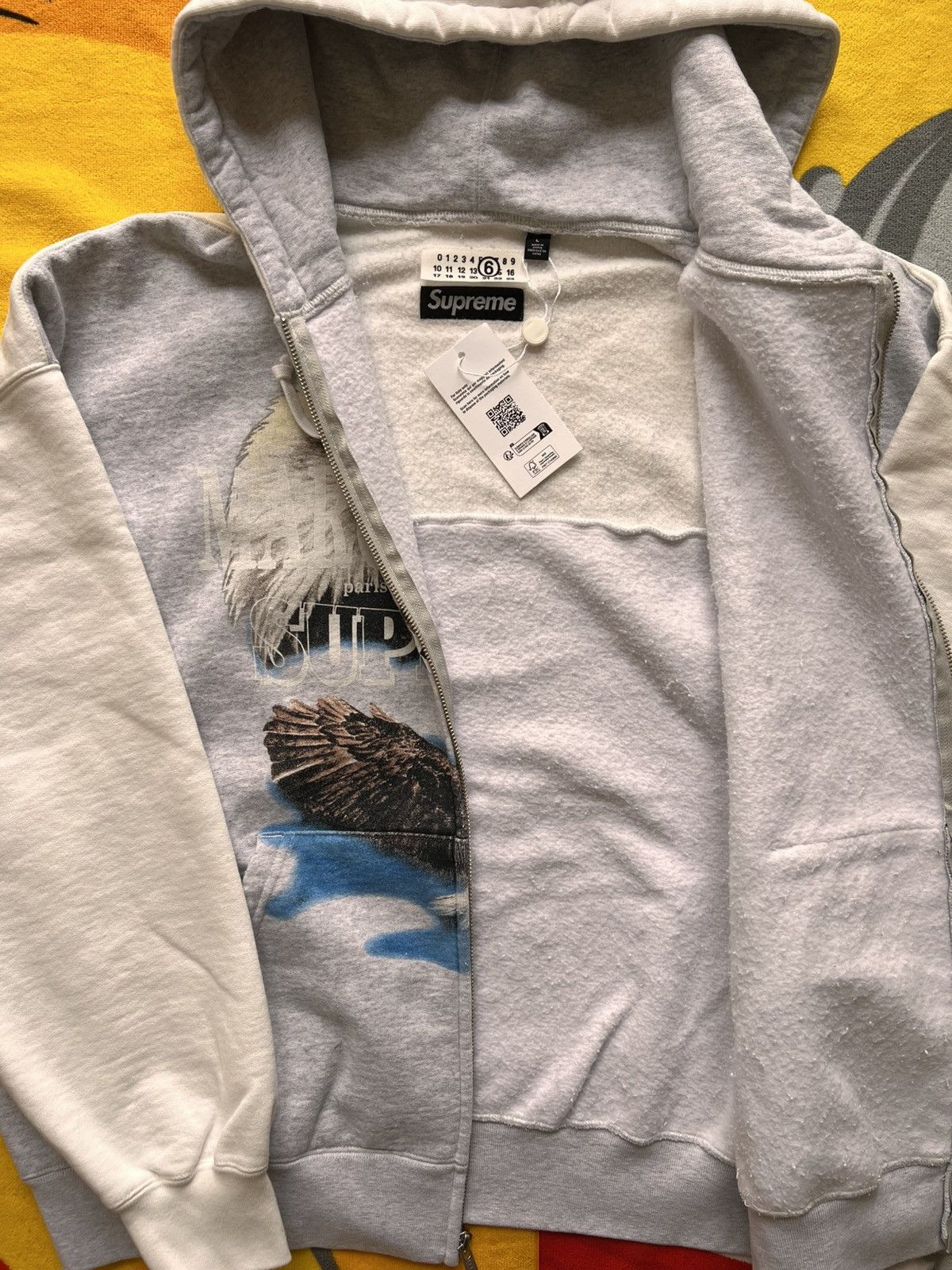 Maison Margiela × Supreme Supreme MM6 Maison Margiela Eagle Zip Hooded Sweatshirt Grey Size US L / EU 52-54 / 3 - 9 Thumbnail