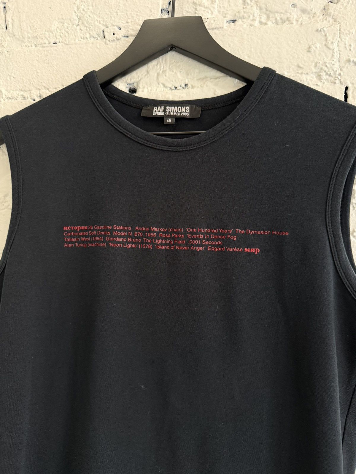 Raf Simons S/S 2005 RAF SIMONS ‘HISTORY OF MY WORLD’ TANK TOP Size US S / EU 44-46 / 1 - 2 Thumbnail