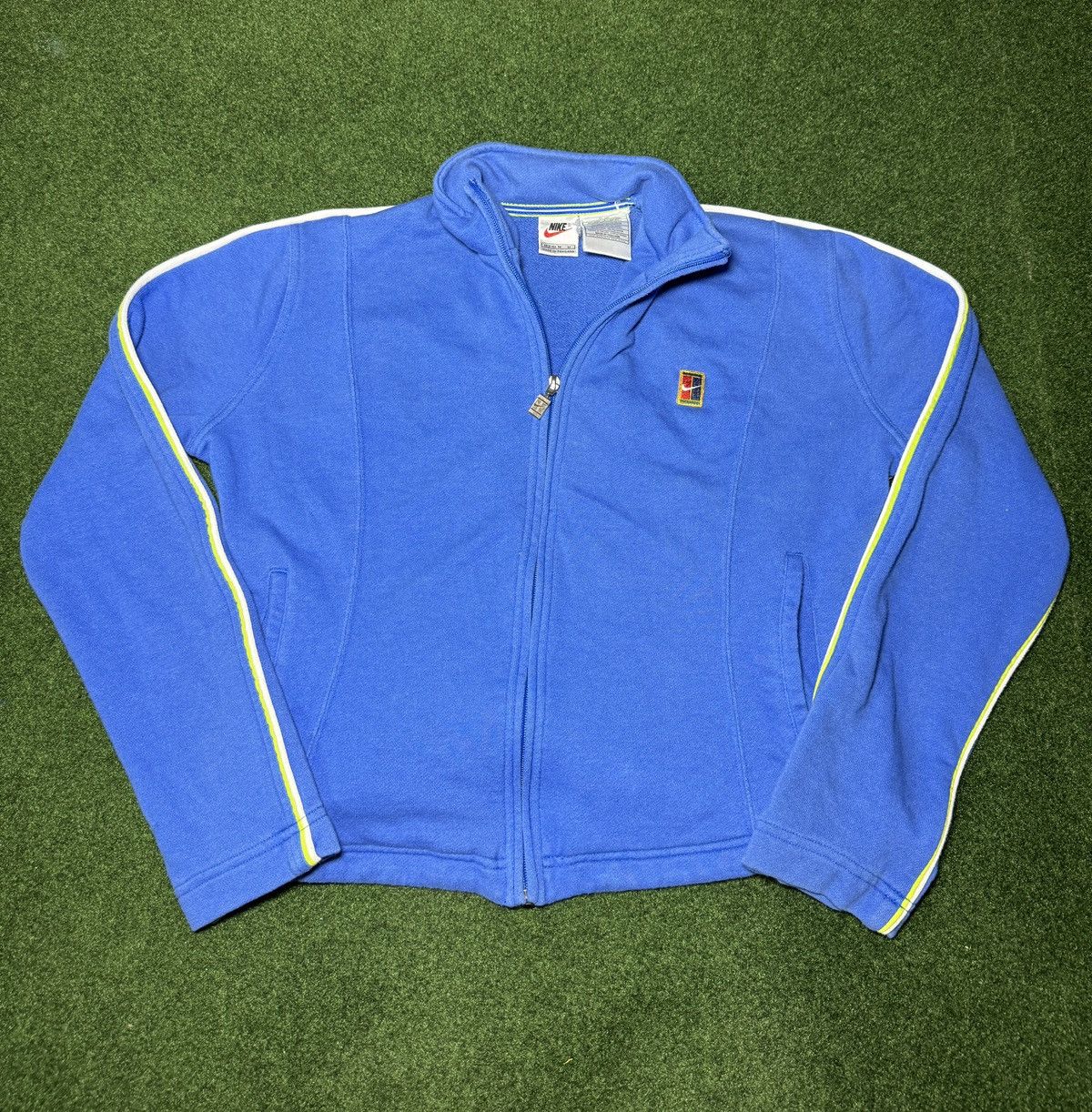 Nike × Vintage 90s Nike Court Full Zip Tennis Cropped Sweatshirt Jacket Size M / US 6-8 / IT 42-44 - 1 Thumbnail