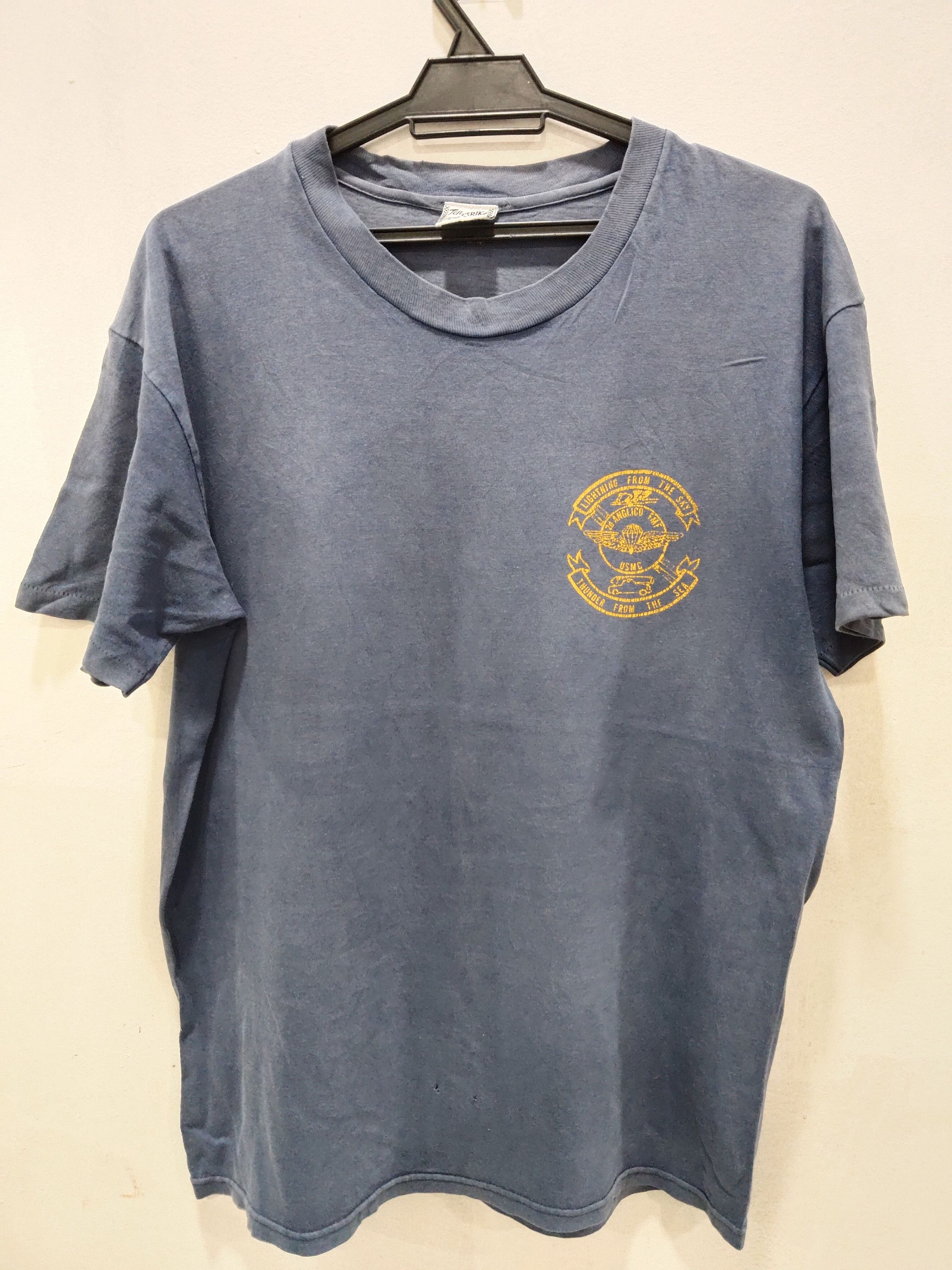Vintage Vintage 80s Faded&Thrashed USMC Tshirt Size US M / EU 48-50 / 2 - 2 Thumbnail