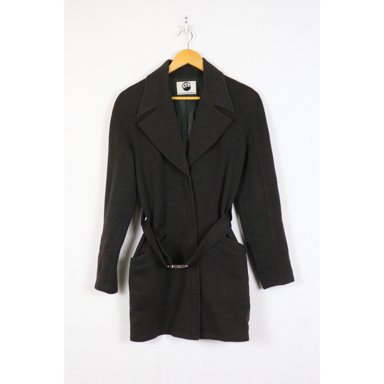 Mugler Thierry Mugler Trademark Belted Coat Black Avant Garde Size M / US 6-8 / IT 42-44 - 1 Thumbnail