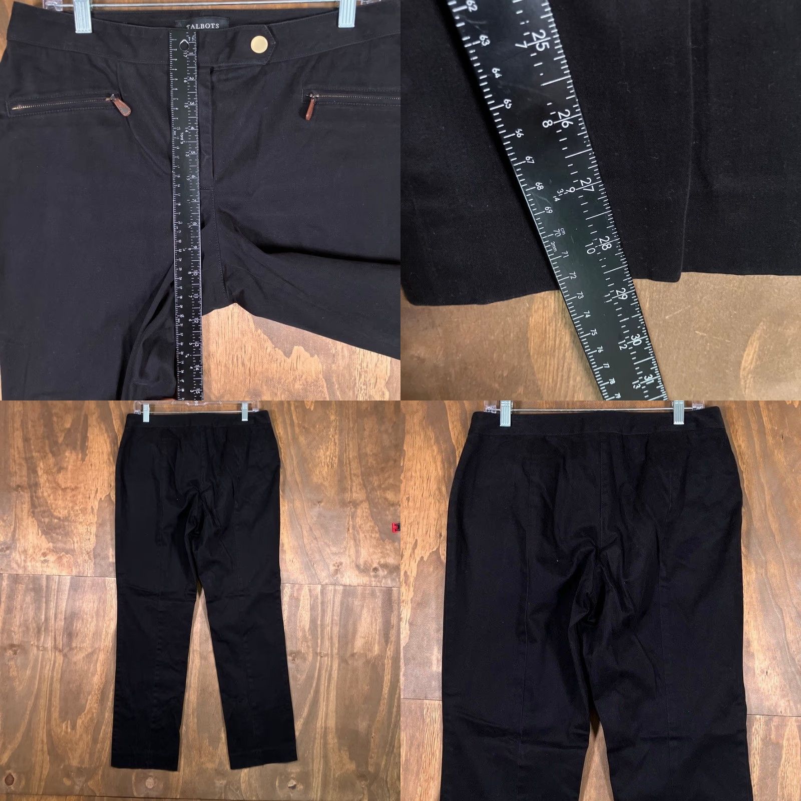 Talbots Talbots Womens Pants Black Signature Straight Zip Pockets Stretch 8 Pants Mens? Size 30" / US 8 / IT 44 - 8 Thumbnail